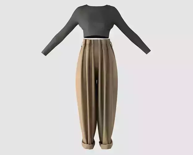 Stylish Designer Women Crop Trop and Trouser Set