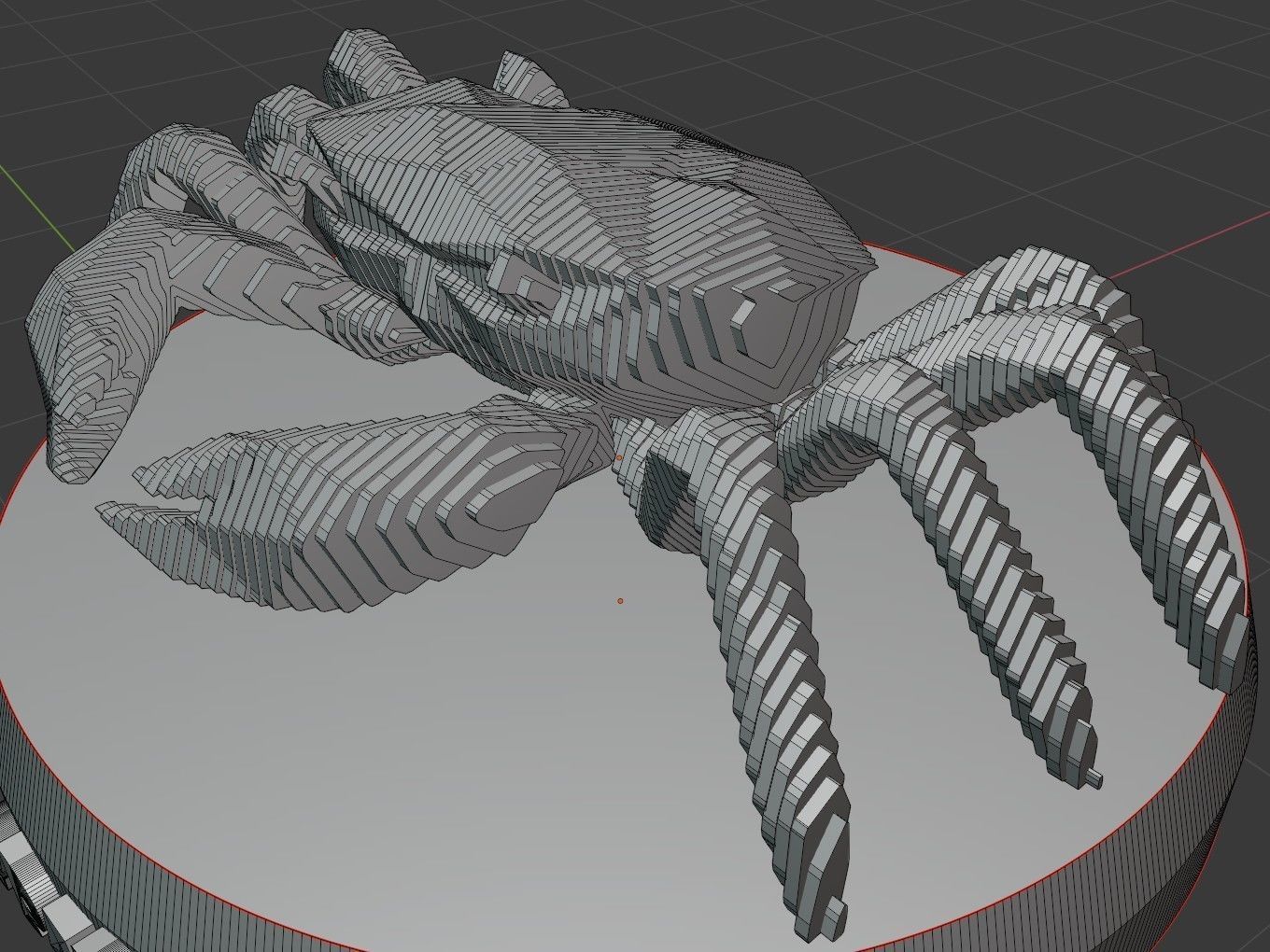 Parametric Crab Low-poly 3D model_7
