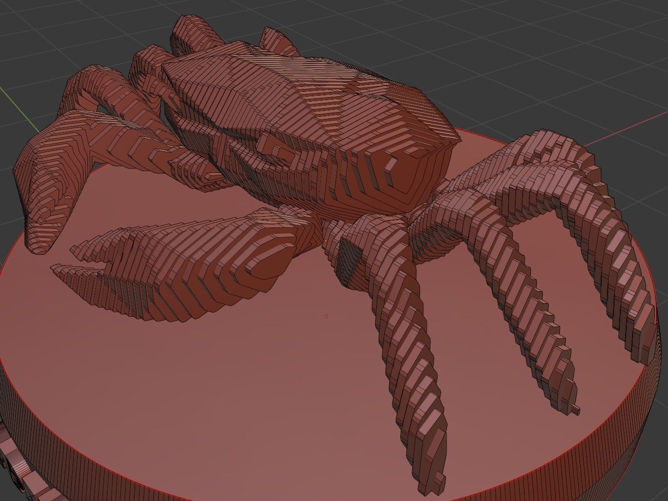 Parametric Crab Low-poly 3D model_8