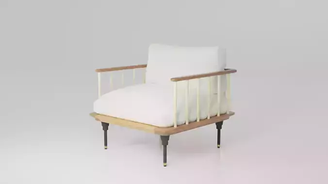 Wooden Armchair Bergere 