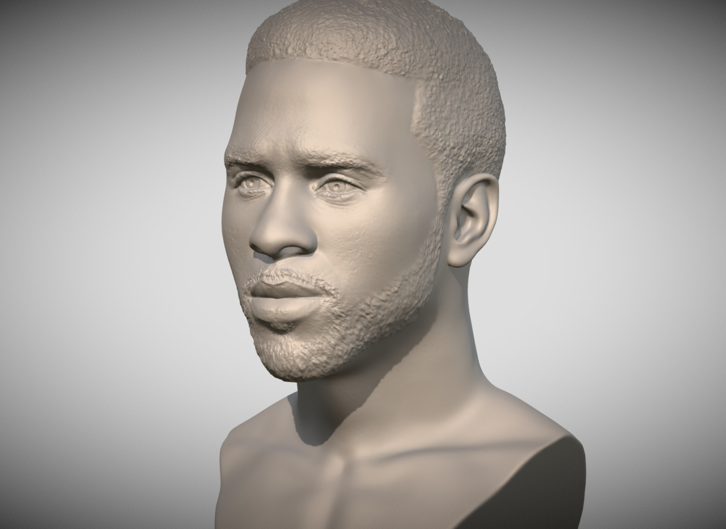 Jason Derulo bust 3D printing ready stl obj formats 3D print model_1