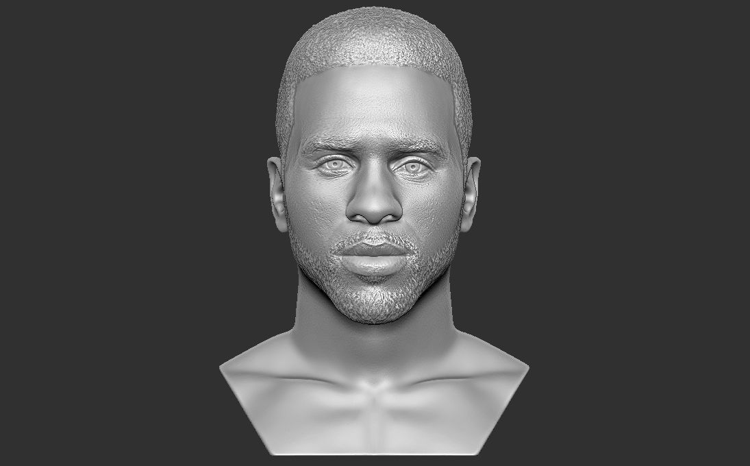 Jason Derulo bust 3D printing ready stl obj formats 3D print model_5