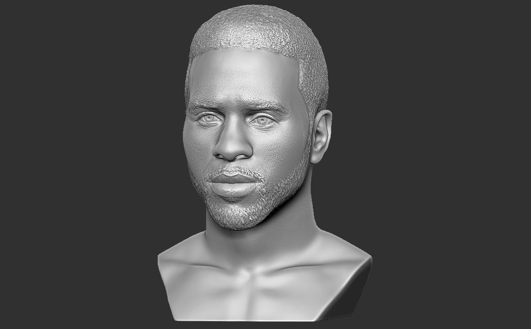 Jason Derulo bust 3D printing ready stl obj formats 3D print model_6