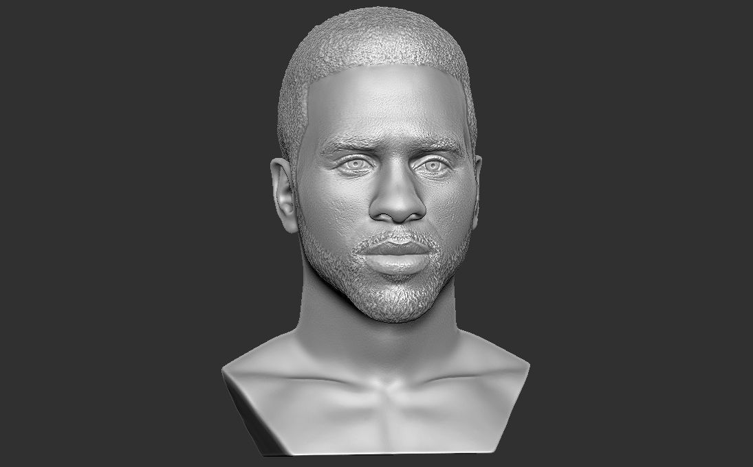 Jason Derulo bust 3D printing ready stl obj formats 3D print model_16