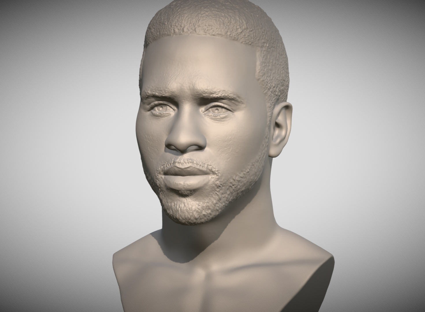Jason Derulo bust 3D printing ready stl obj formats 3D print model_4