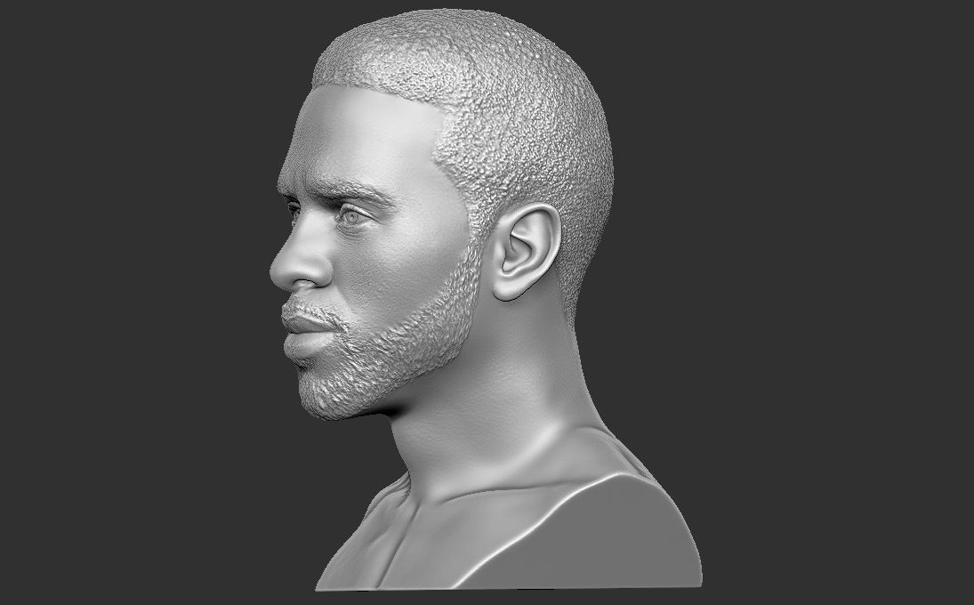 Jason Derulo bust 3D printing ready stl obj formats 3D print model_8