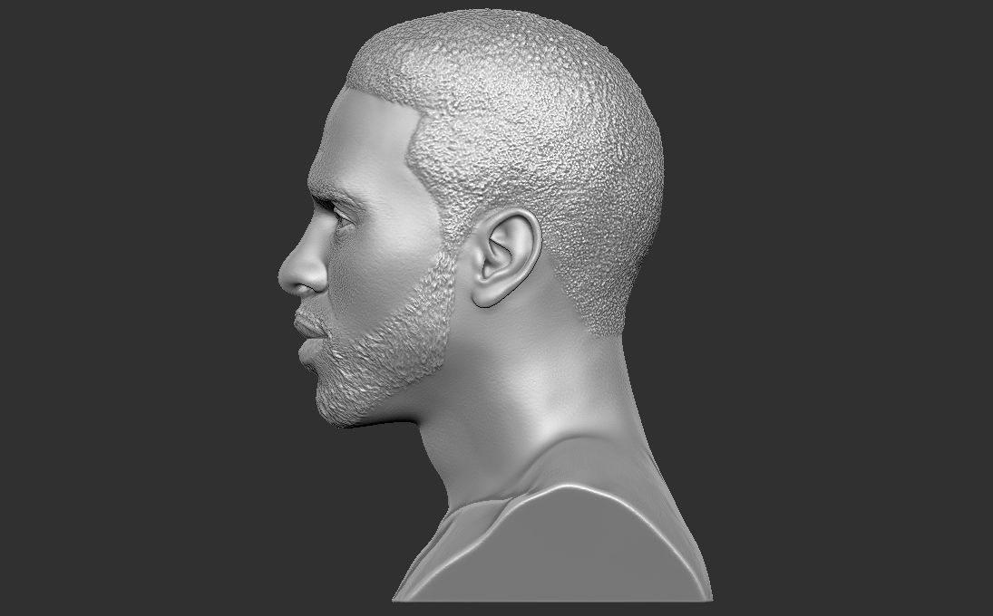 Jason Derulo bust 3D printing ready stl obj formats 3D print model_9