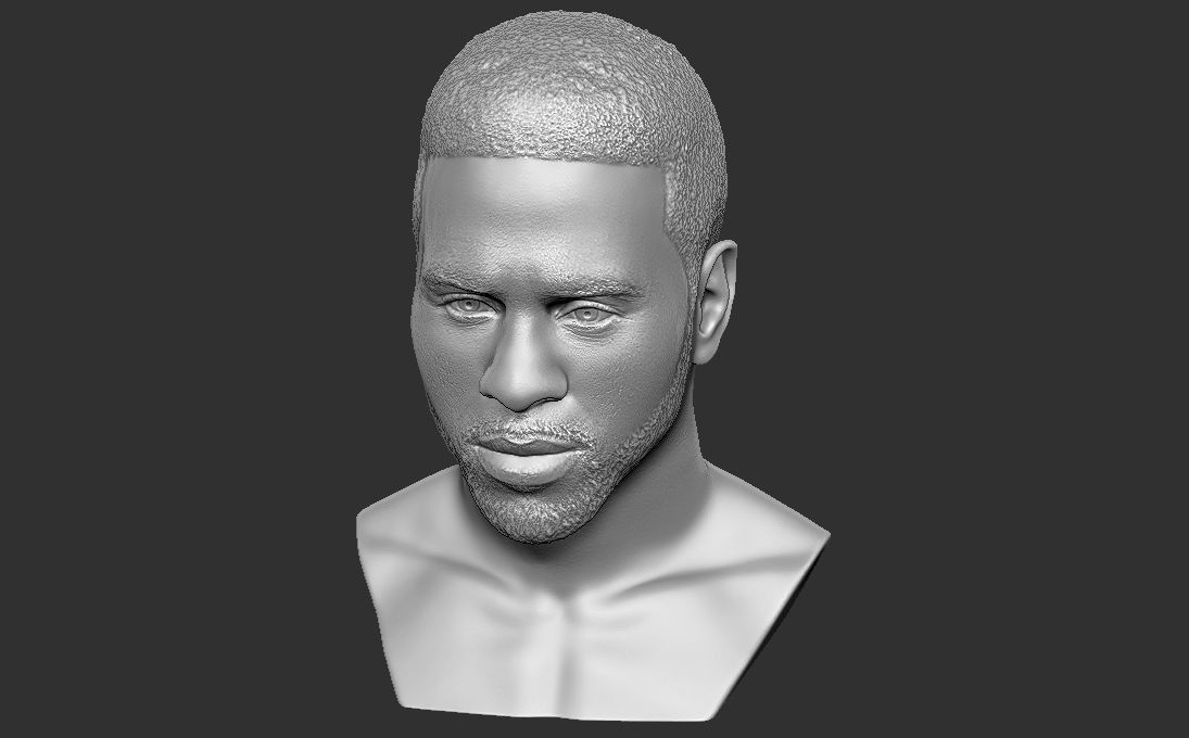 Jason Derulo bust 3D printing ready stl obj formats 3D print model_18