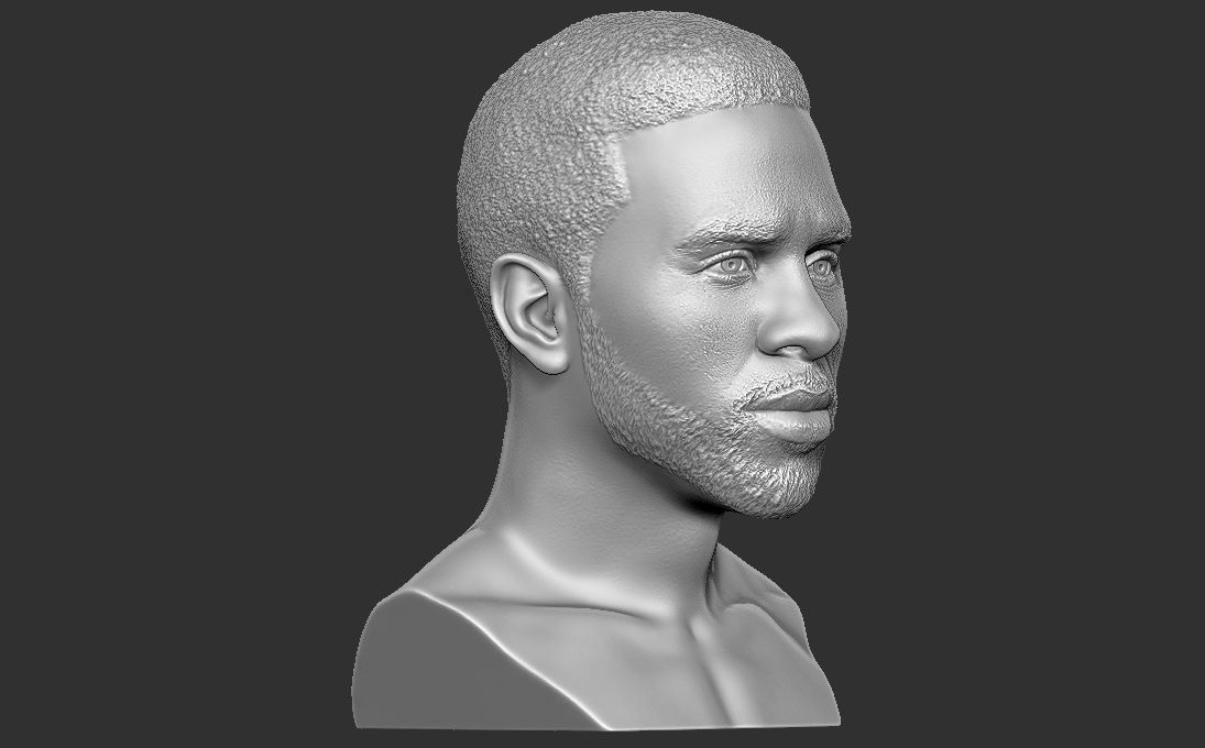 Jason Derulo bust 3D printing ready stl obj formats 3D print model_14
