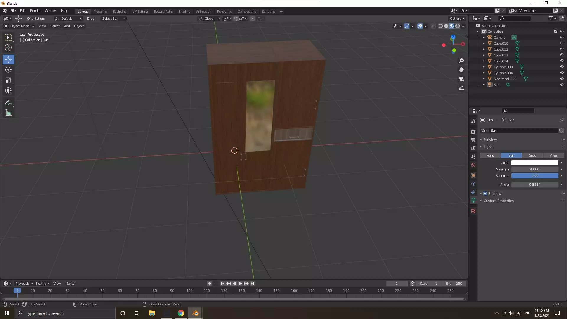 Closet wooden door Free 3D model_0