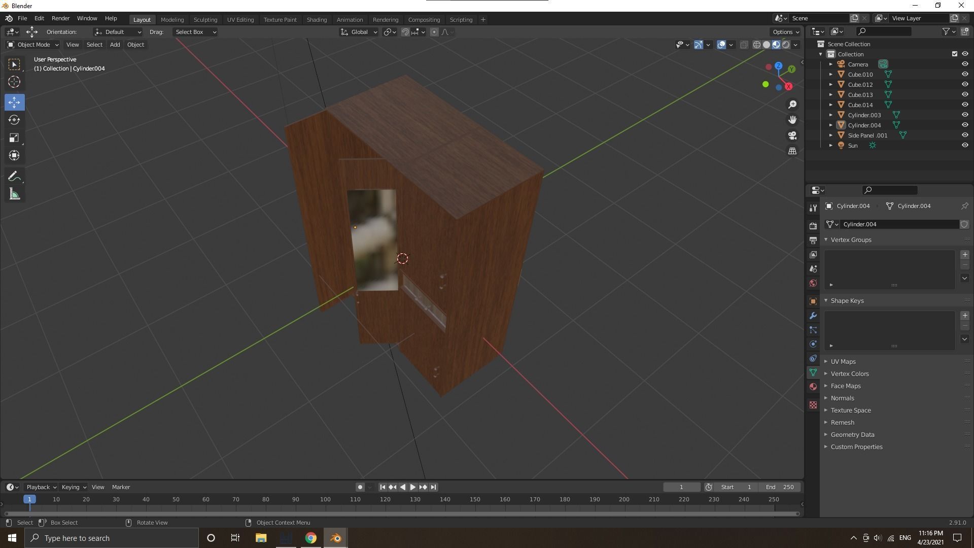Closet wooden door Free 3D model_2