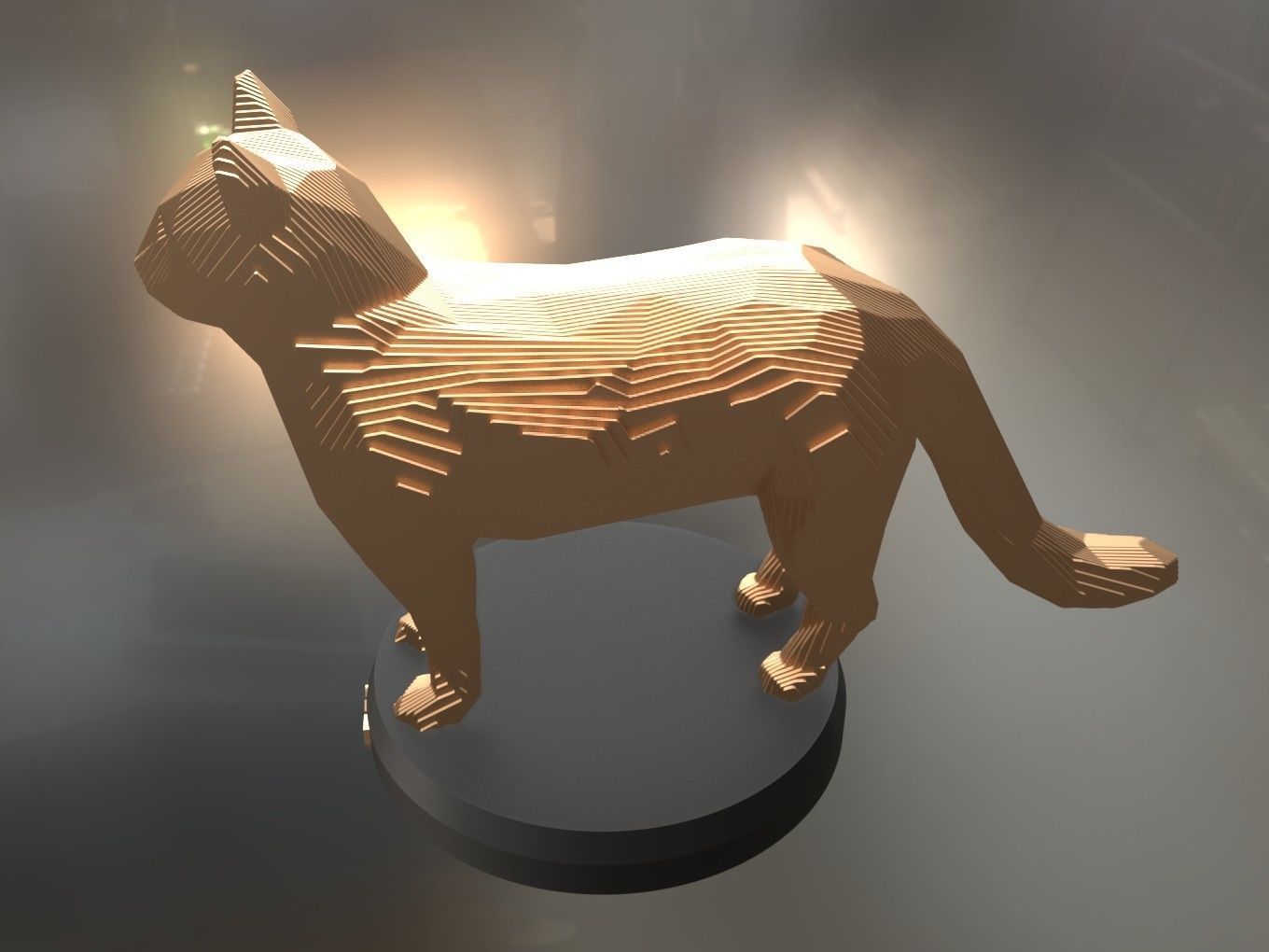 Parametric Cat Low-poly 3D model_4
