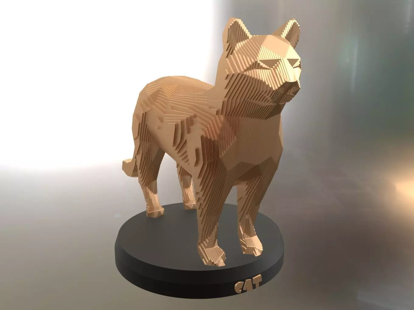 Parametric Cat Low-poly 3D model_0