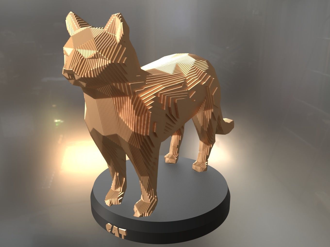 Parametric Cat Low-poly 3D model_5