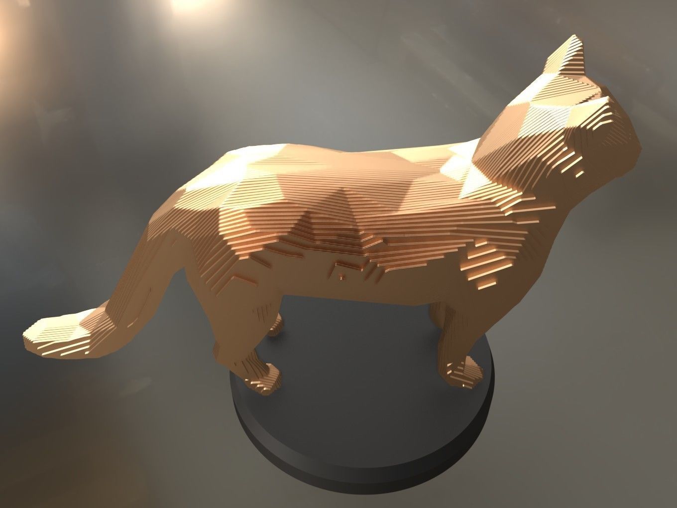 Parametric Cat Low-poly 3D model_1