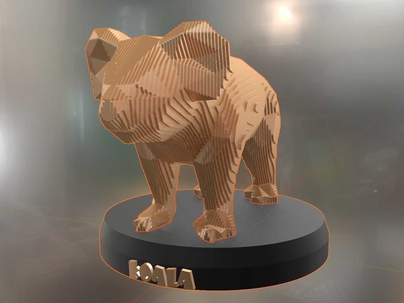Parametric Koala Low-poly 3D model_5