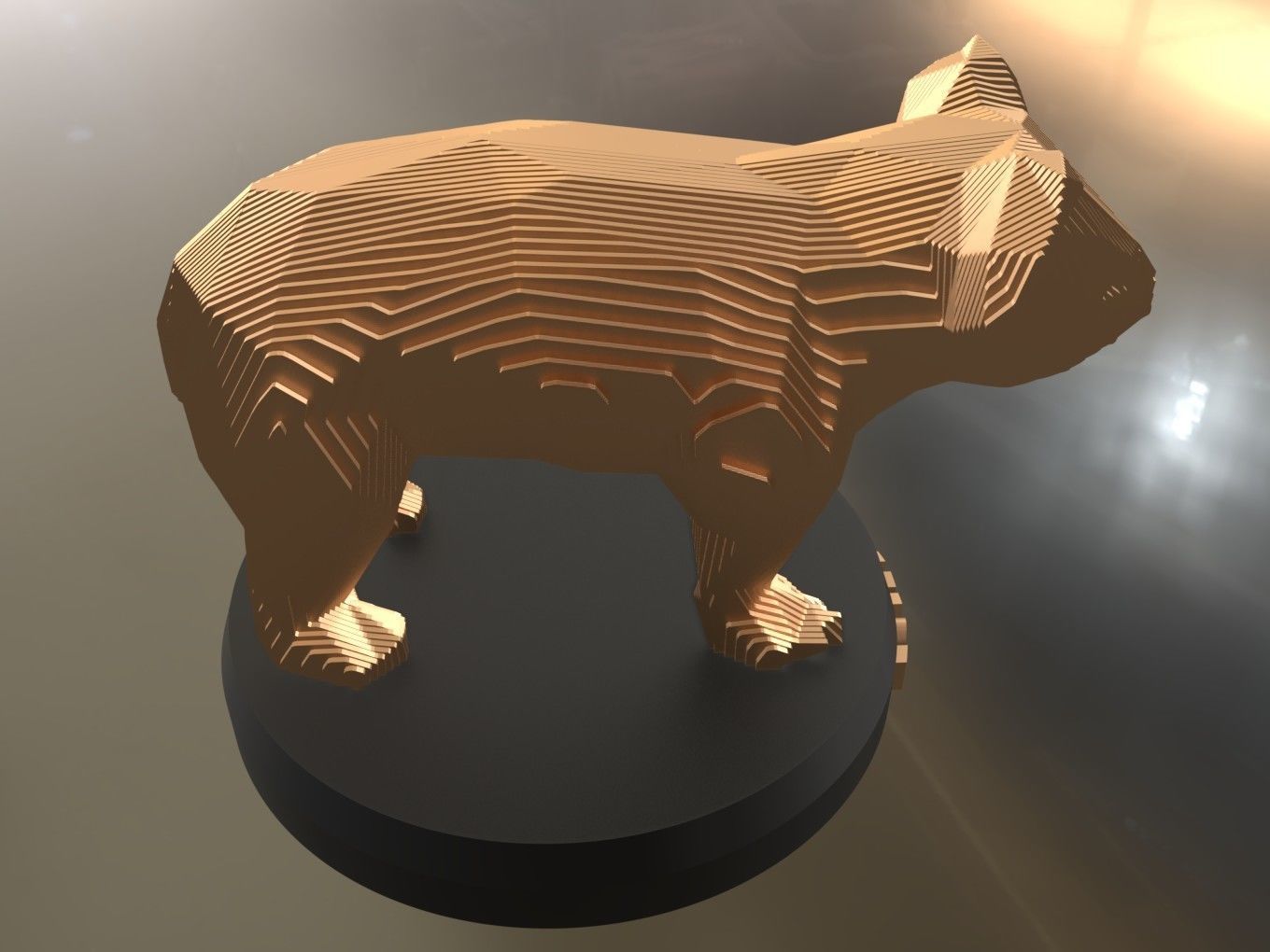 Parametric Koala Low-poly 3D model_1