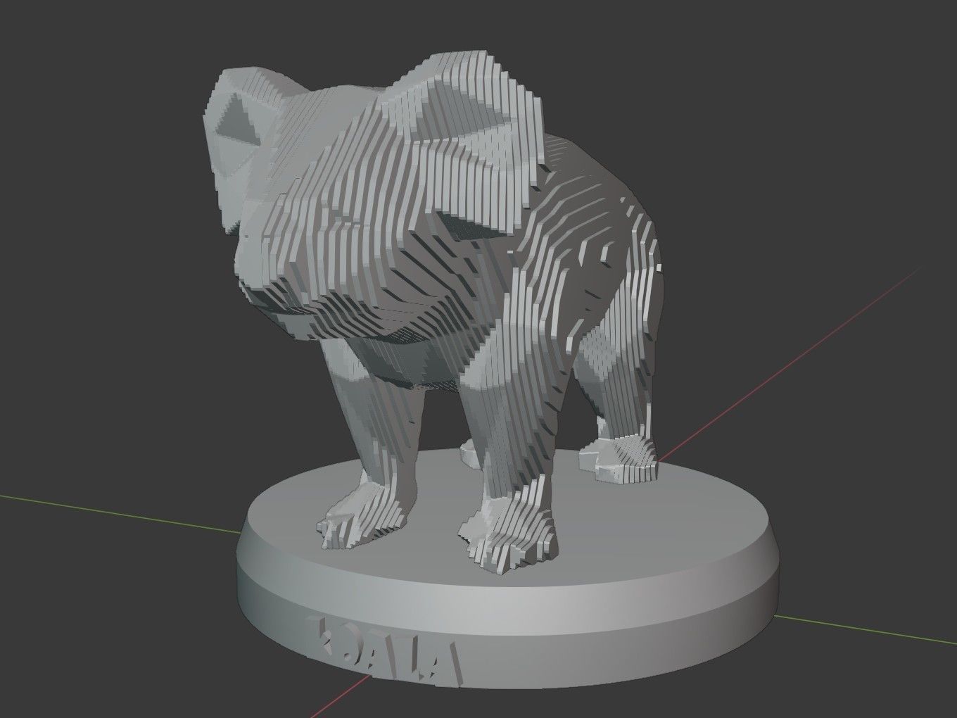 Parametric Koala Low-poly 3D model_6
