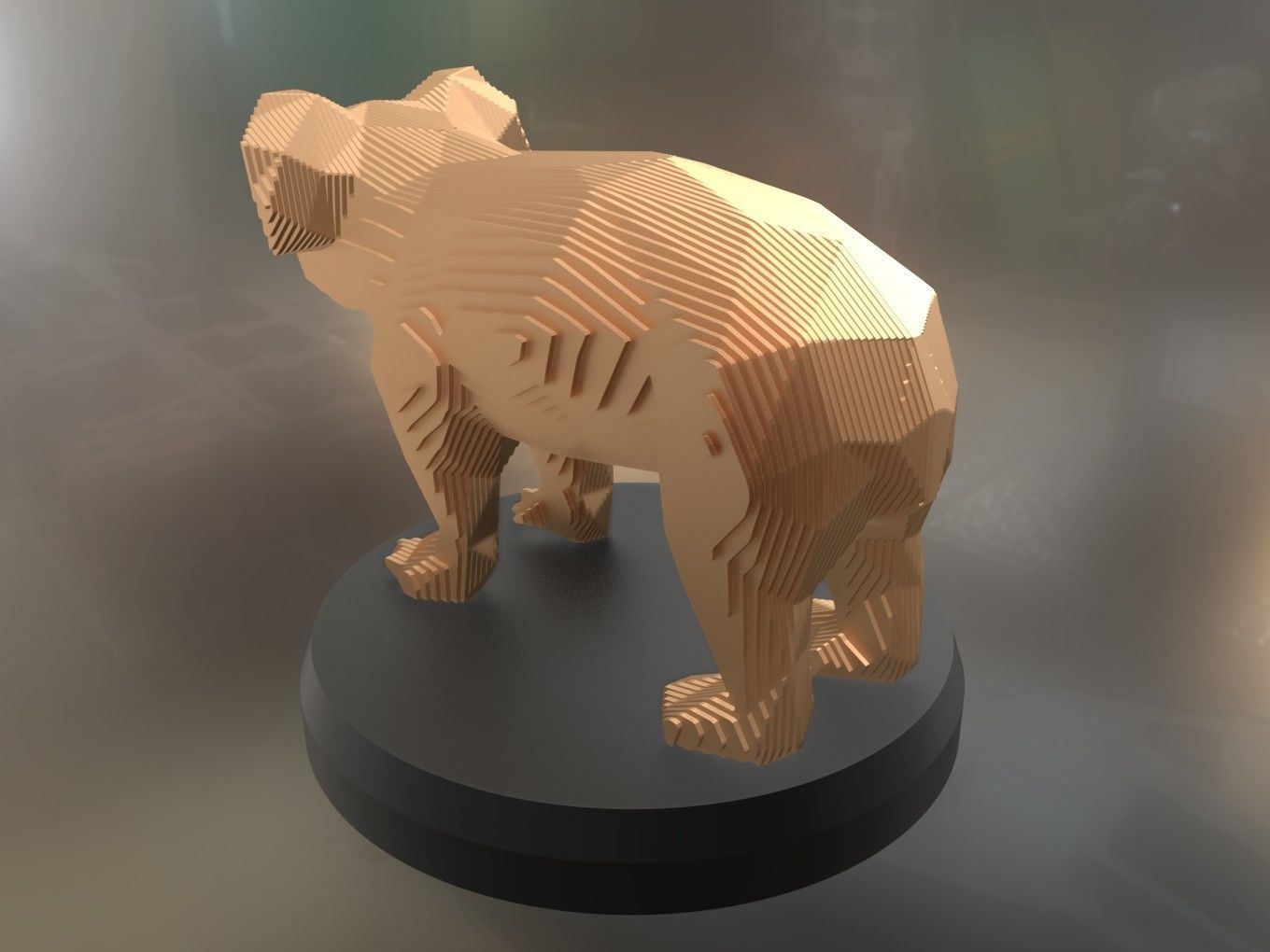 Parametric Koala Low-poly 3D model_3