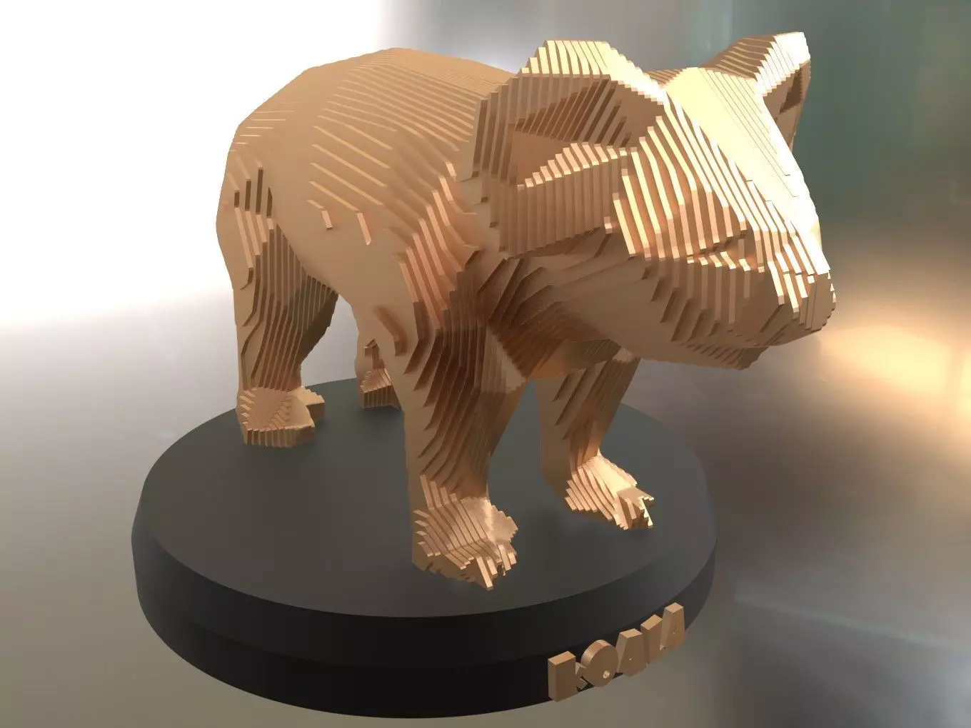 Parametric Koala Low-poly 3D model_0