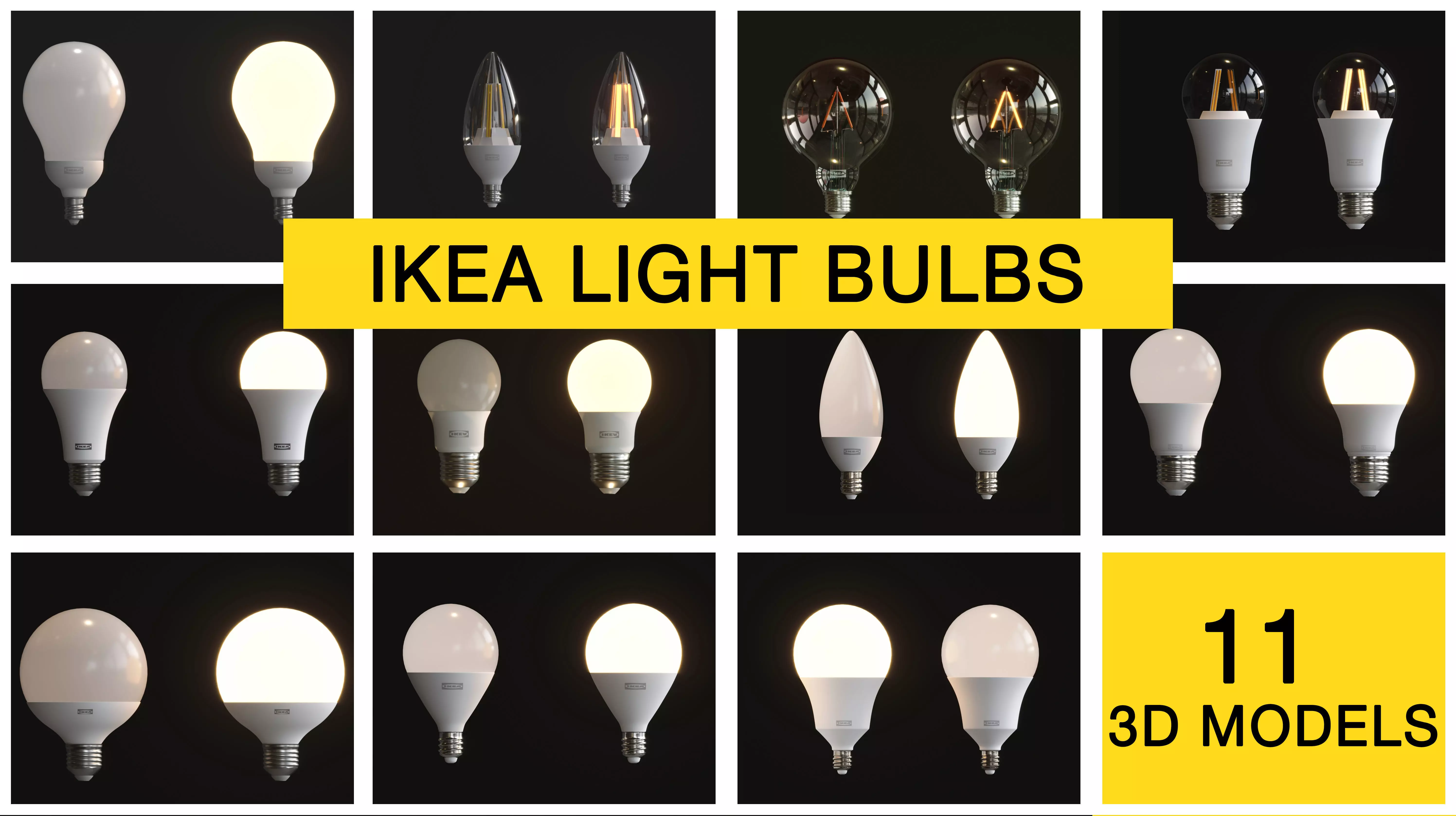 Light Bulb Set IKEA  3D model_0