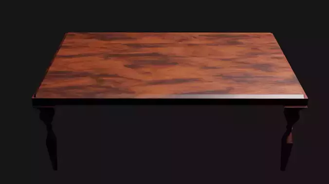 Low poly table coffee with marble top