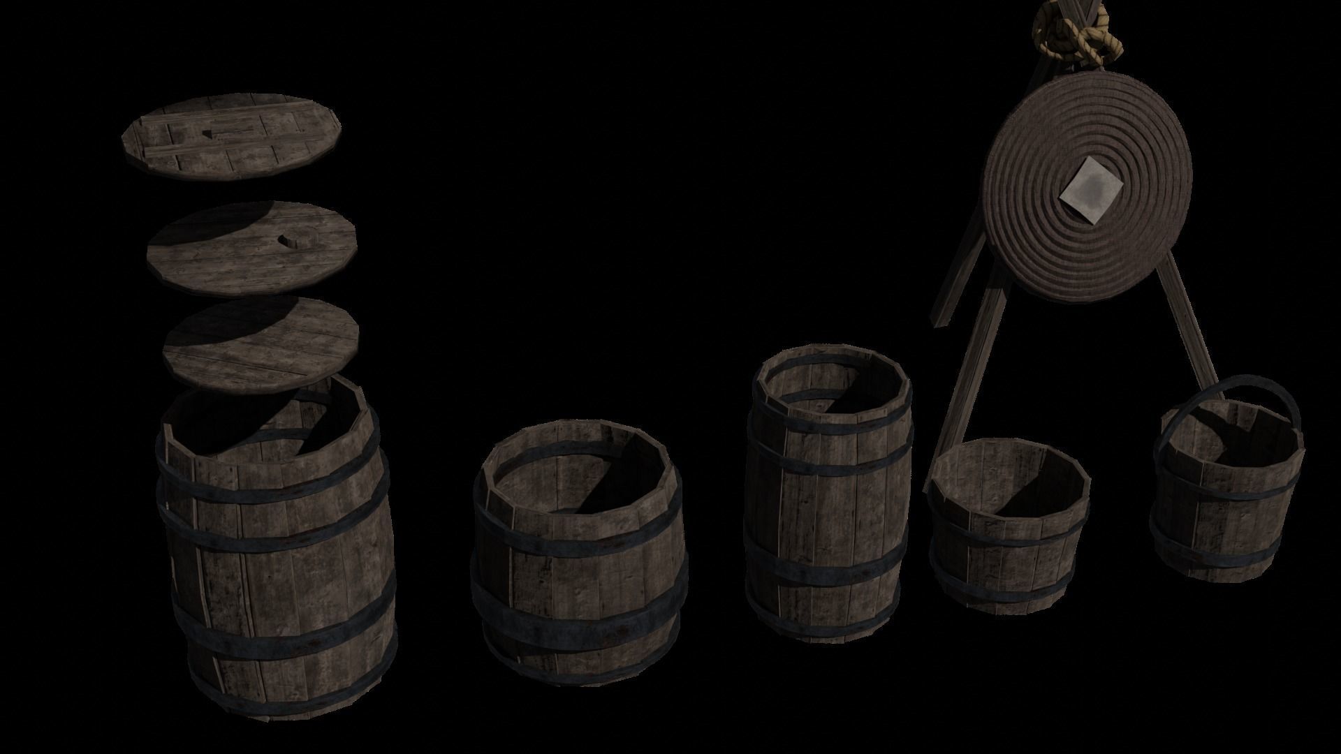 Medieval Pack Modular LOW POLY 3D model_15