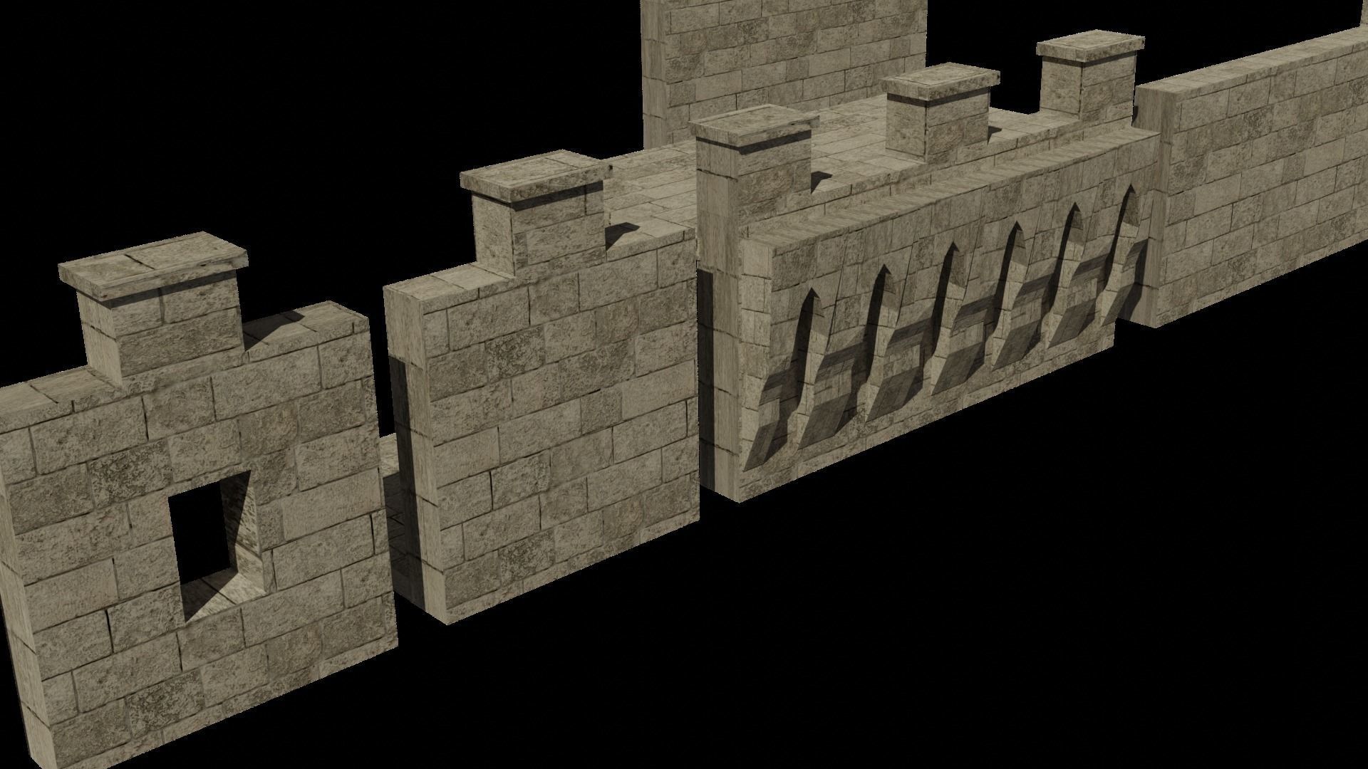 Medieval Pack Modular LOW POLY 3D model_56