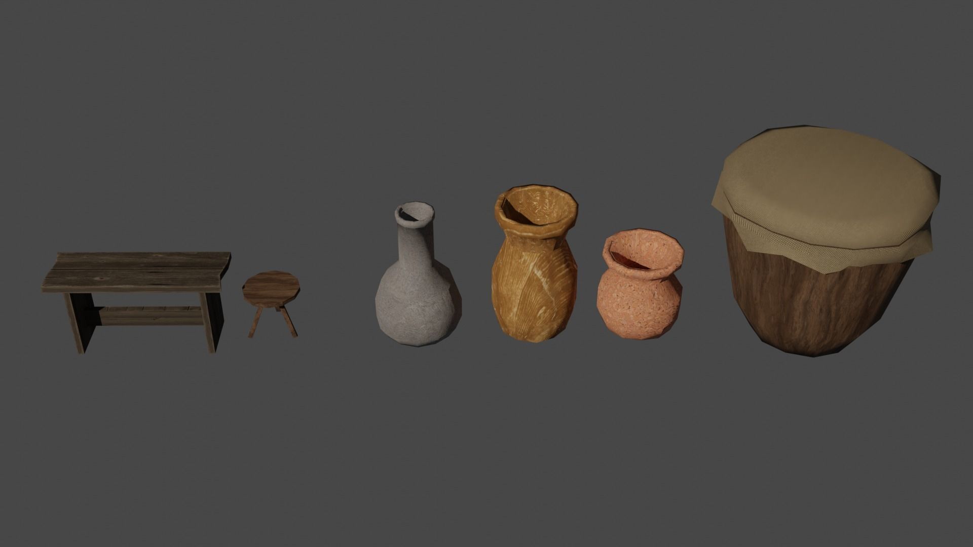 Medieval Pack Modular LOW POLY 3D model_13