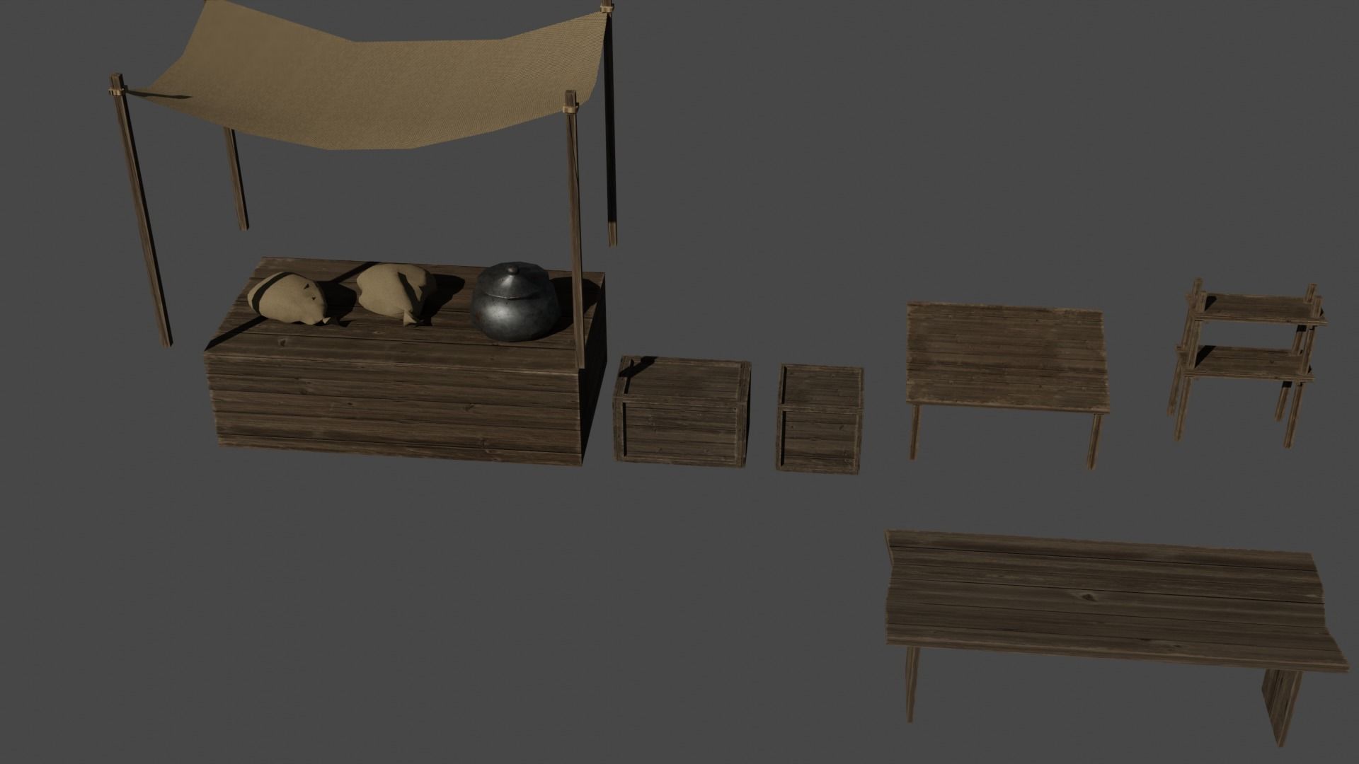 Medieval Pack Modular LOW POLY 3D model_12