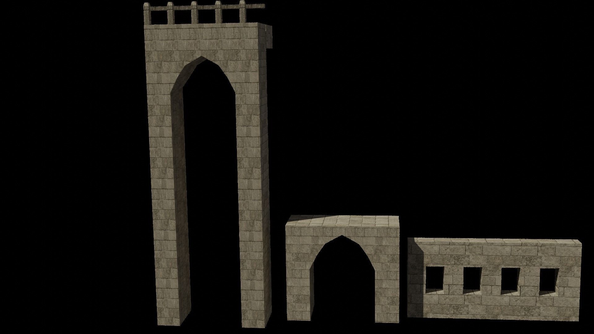 Medieval Pack Modular LOW POLY 3D model_55