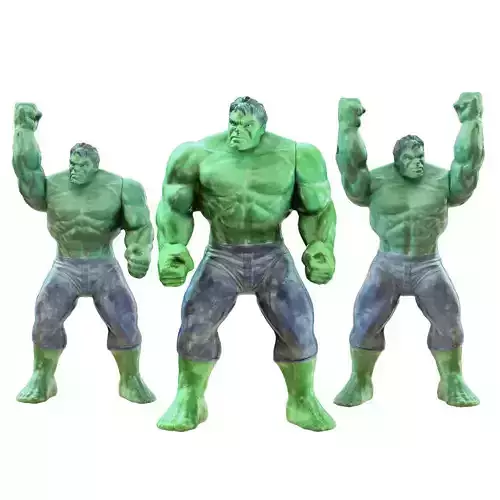 Three Toys Of The Cartoon Hulk Character