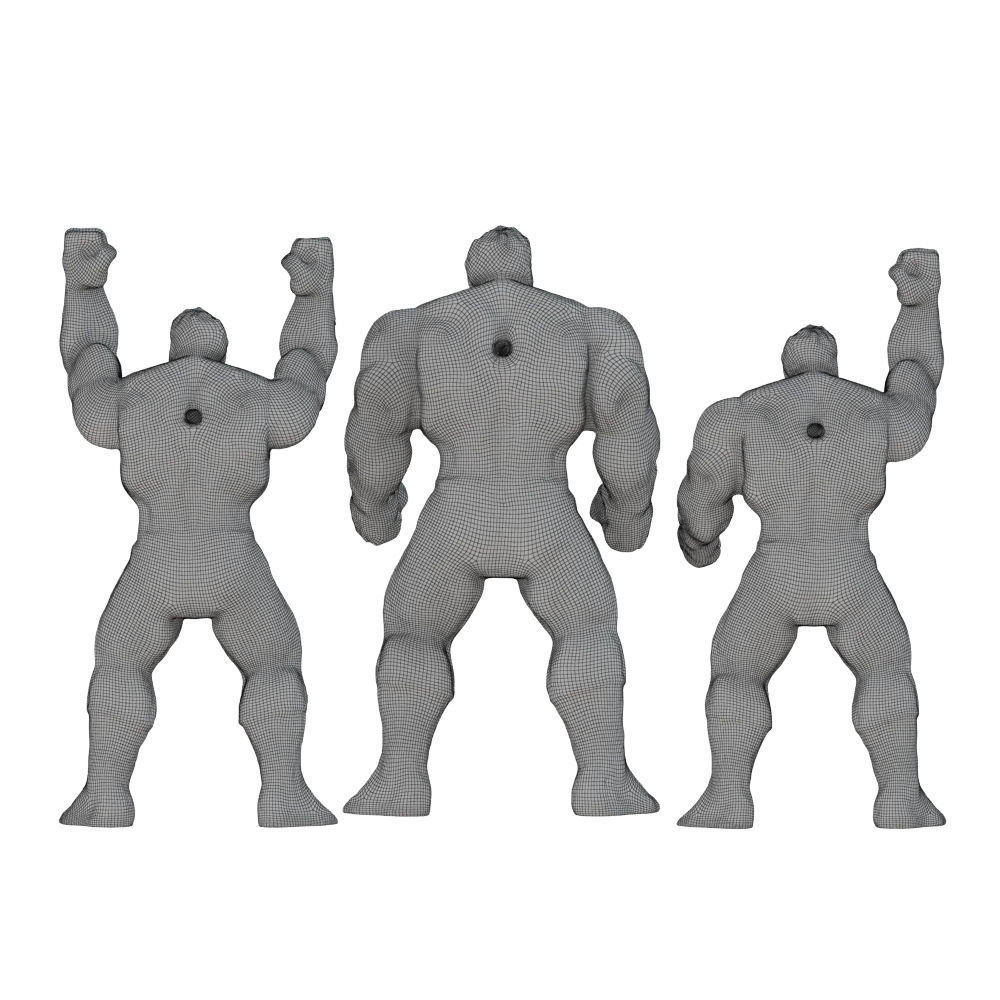 Three Toys Of The Cartoon Hulk Character 3D model_6