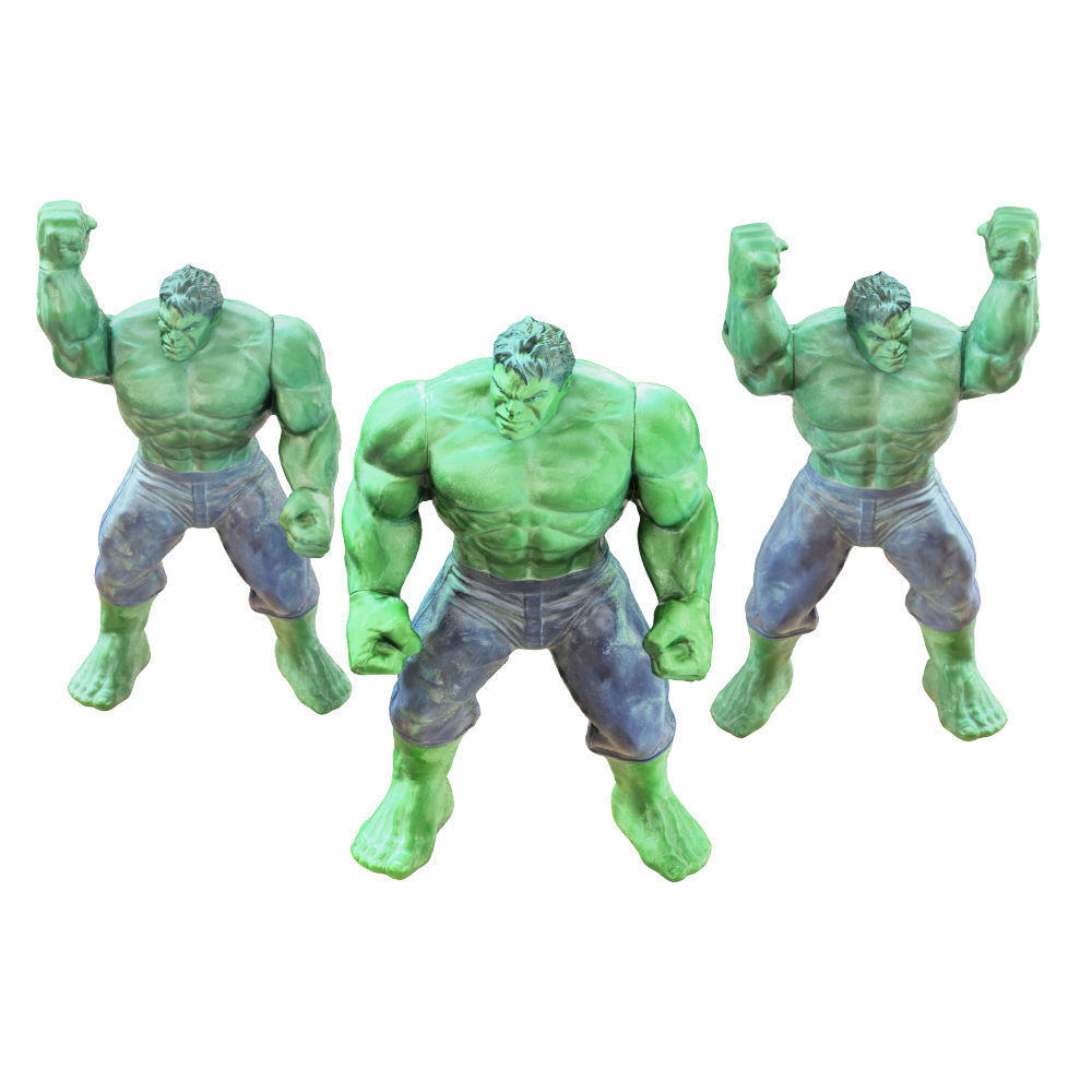 Three Toys Of The Cartoon Hulk Character 3D model_1