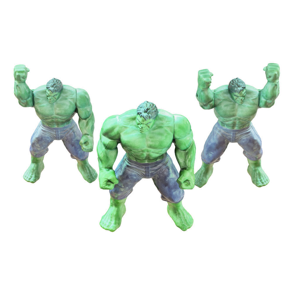 Three Toys Of The Cartoon Hulk Character 3D model_4