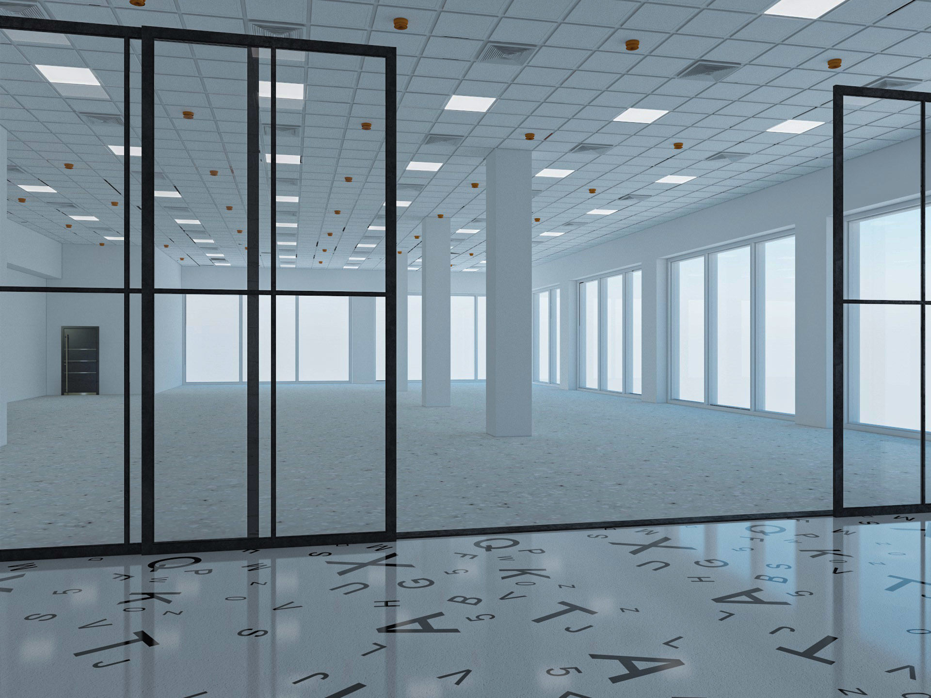 Loft Office interior 6 3D model_1