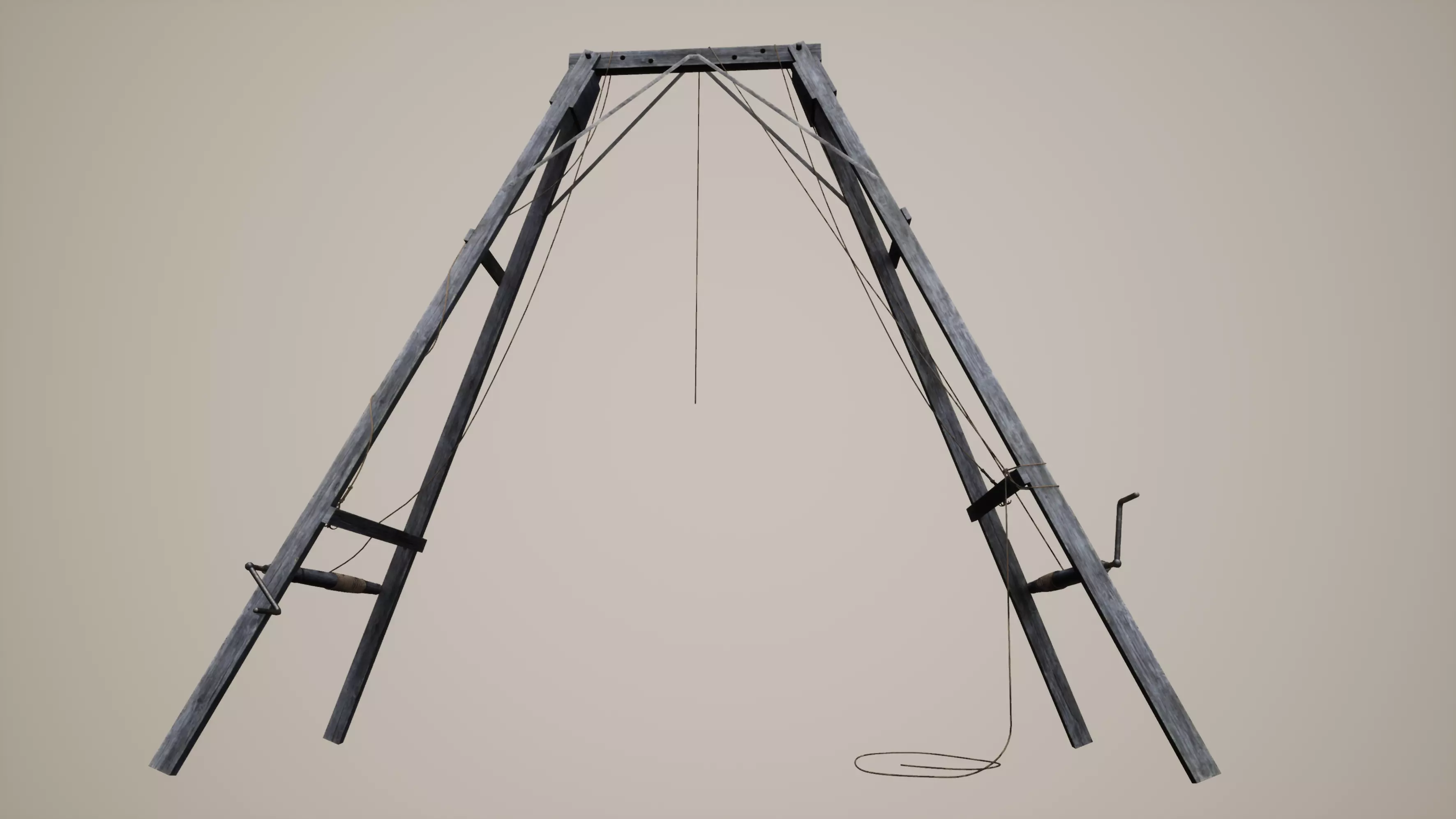 Old assembled crane Low-poly 3D model