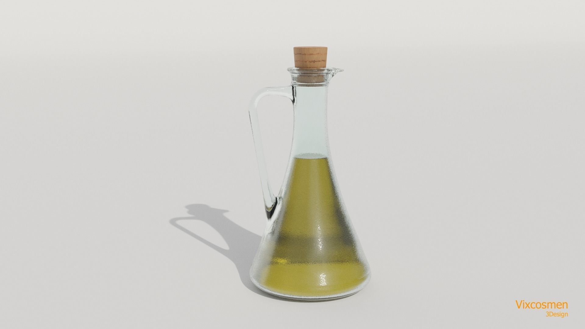 Olive oil and vinegar bottles Low-poly 3D model_3