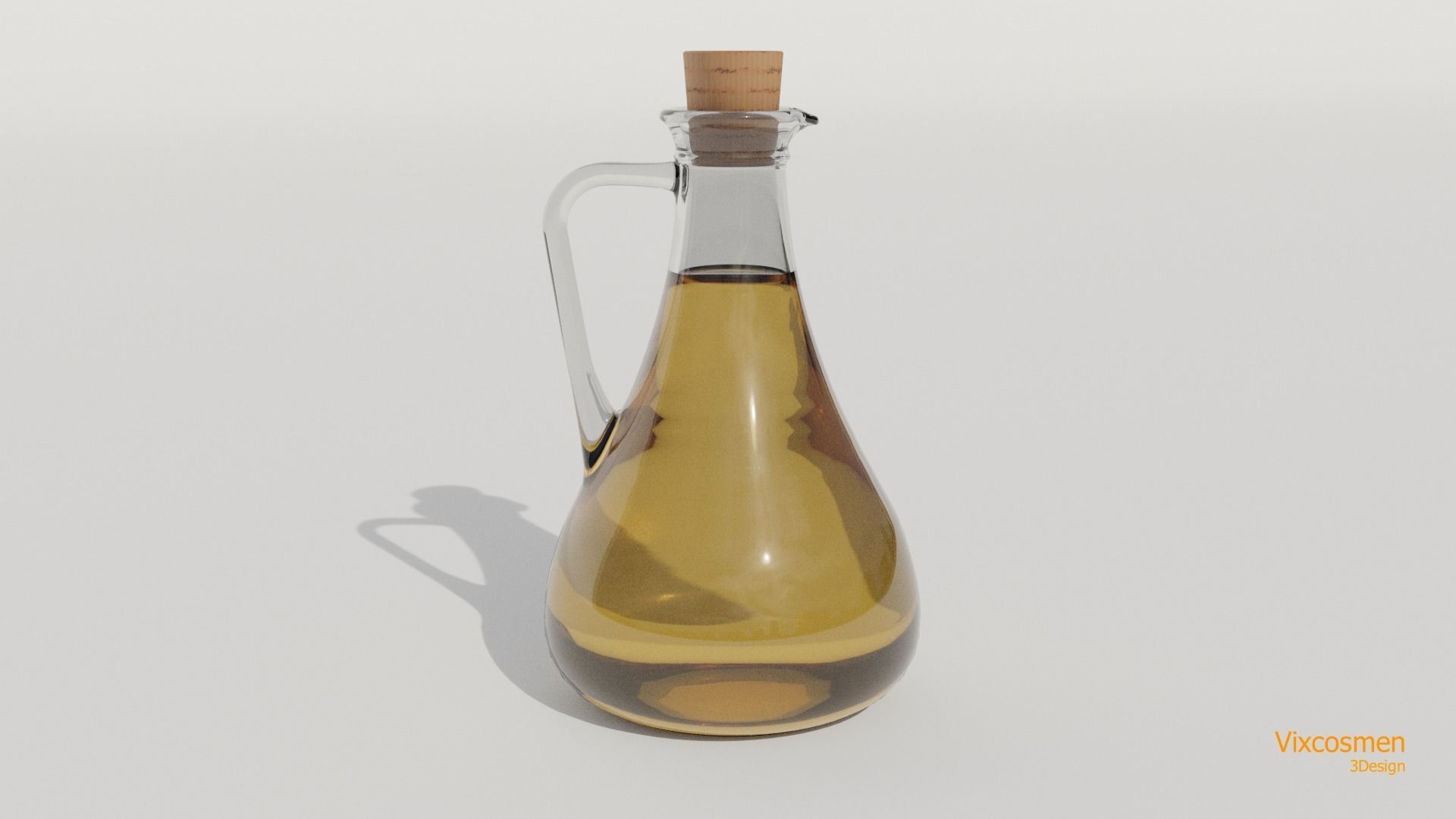 Olive oil and vinegar bottles Low-poly 3D model_2