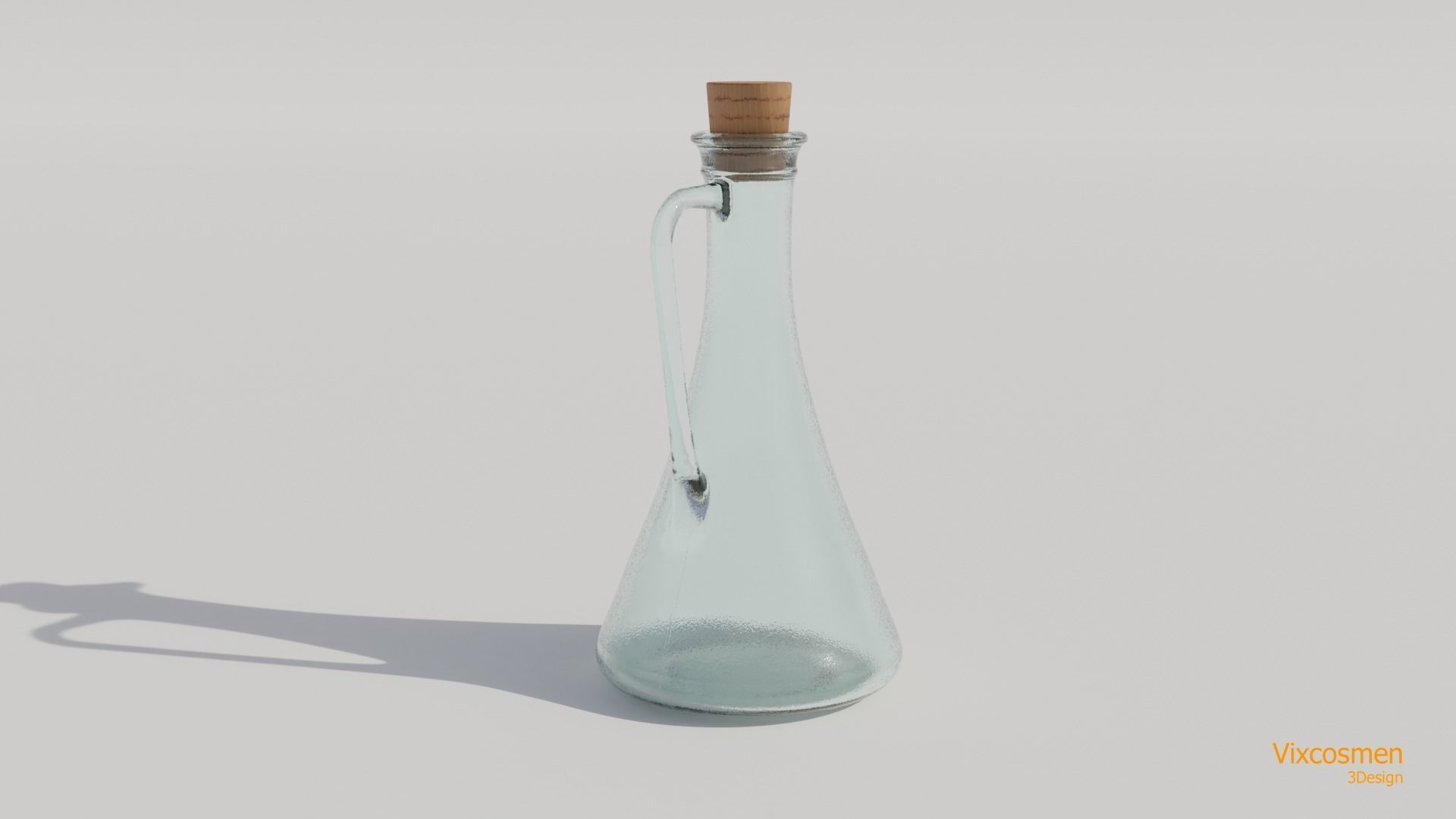 Olive oil and vinegar bottles Low-poly 3D model_6