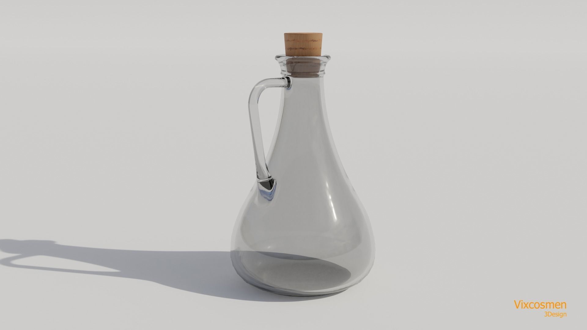 Olive oil and vinegar bottles Low-poly 3D model_5