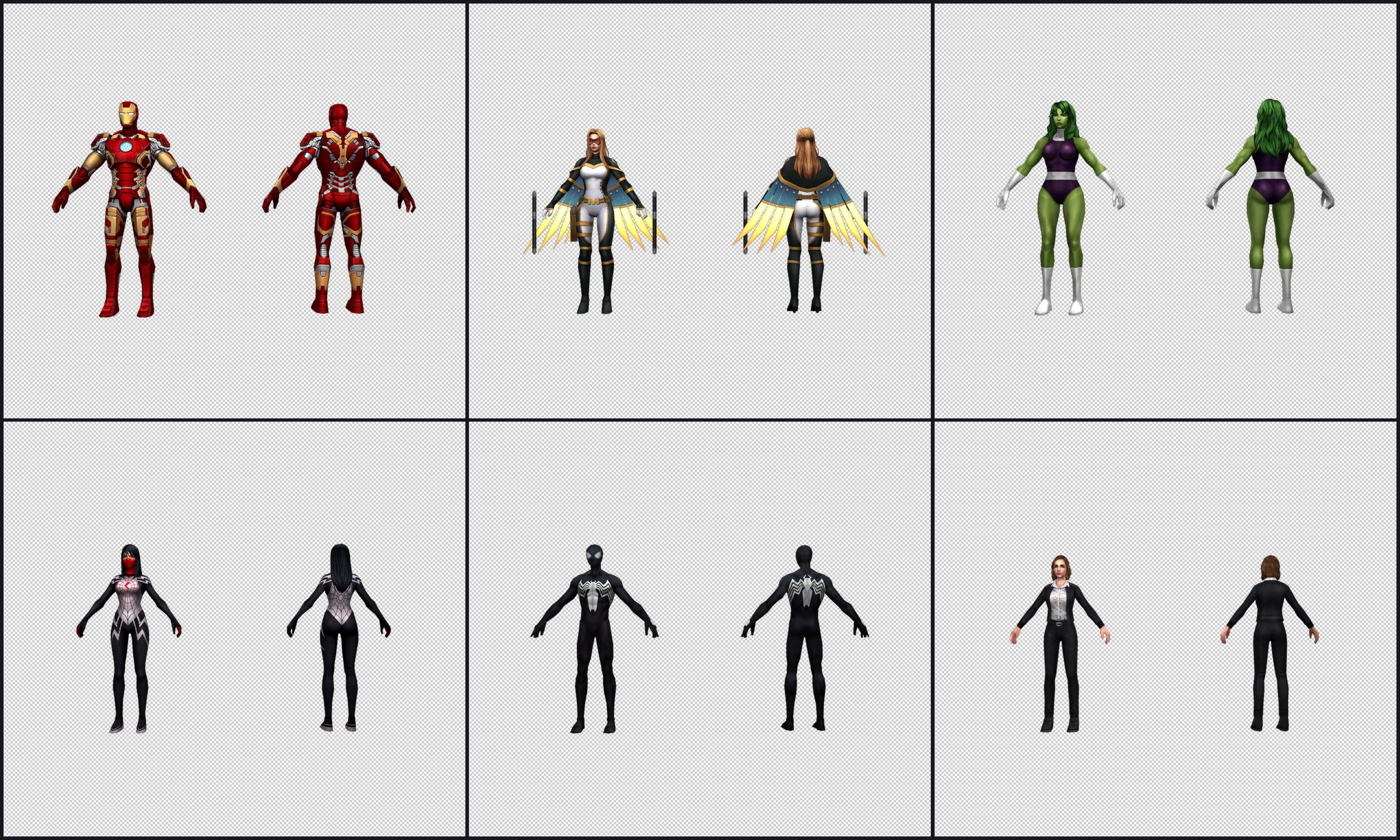 Collection Cartoon Character - Heros Low-poly 3D model_13