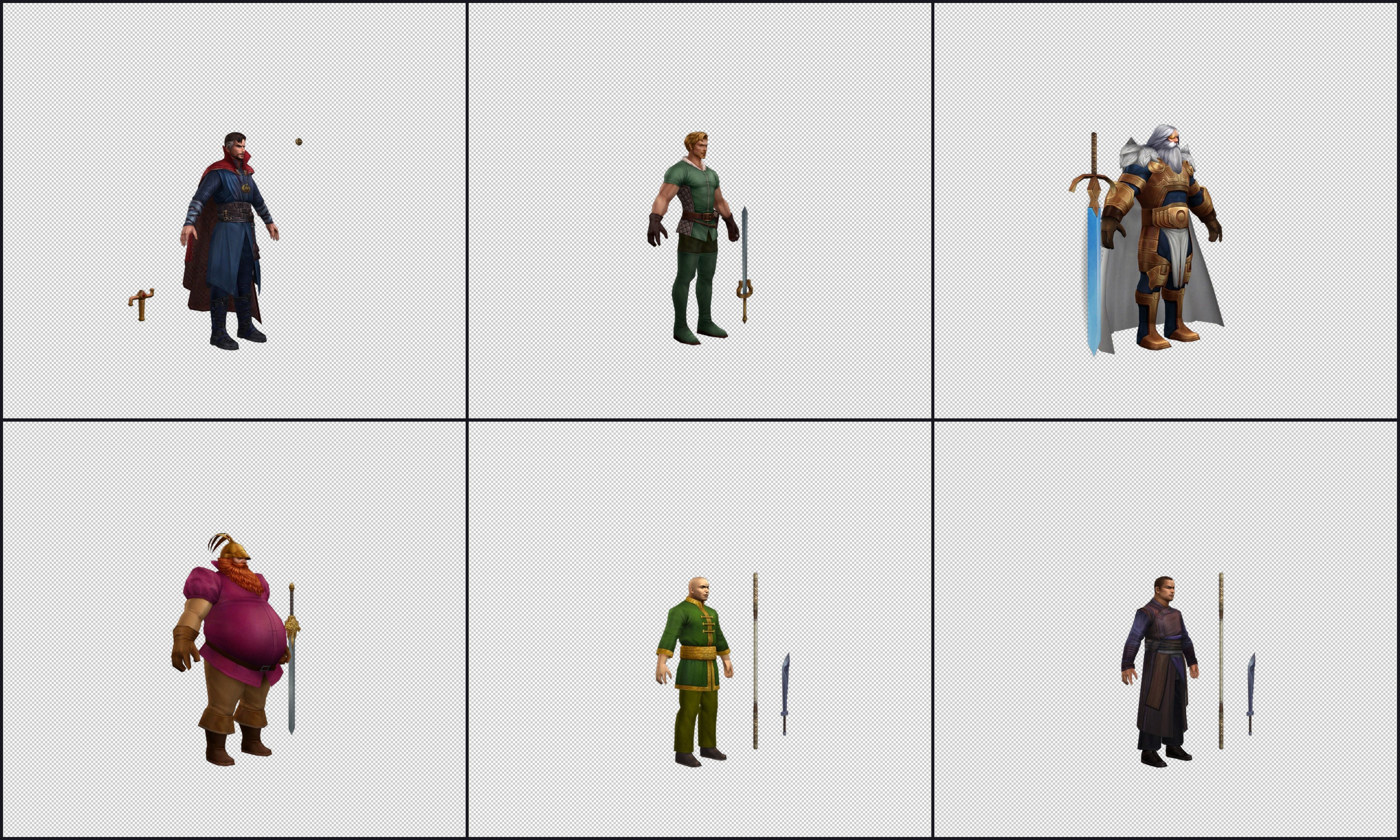 Collection Cartoon Character - Heros Low-poly 3D model_5