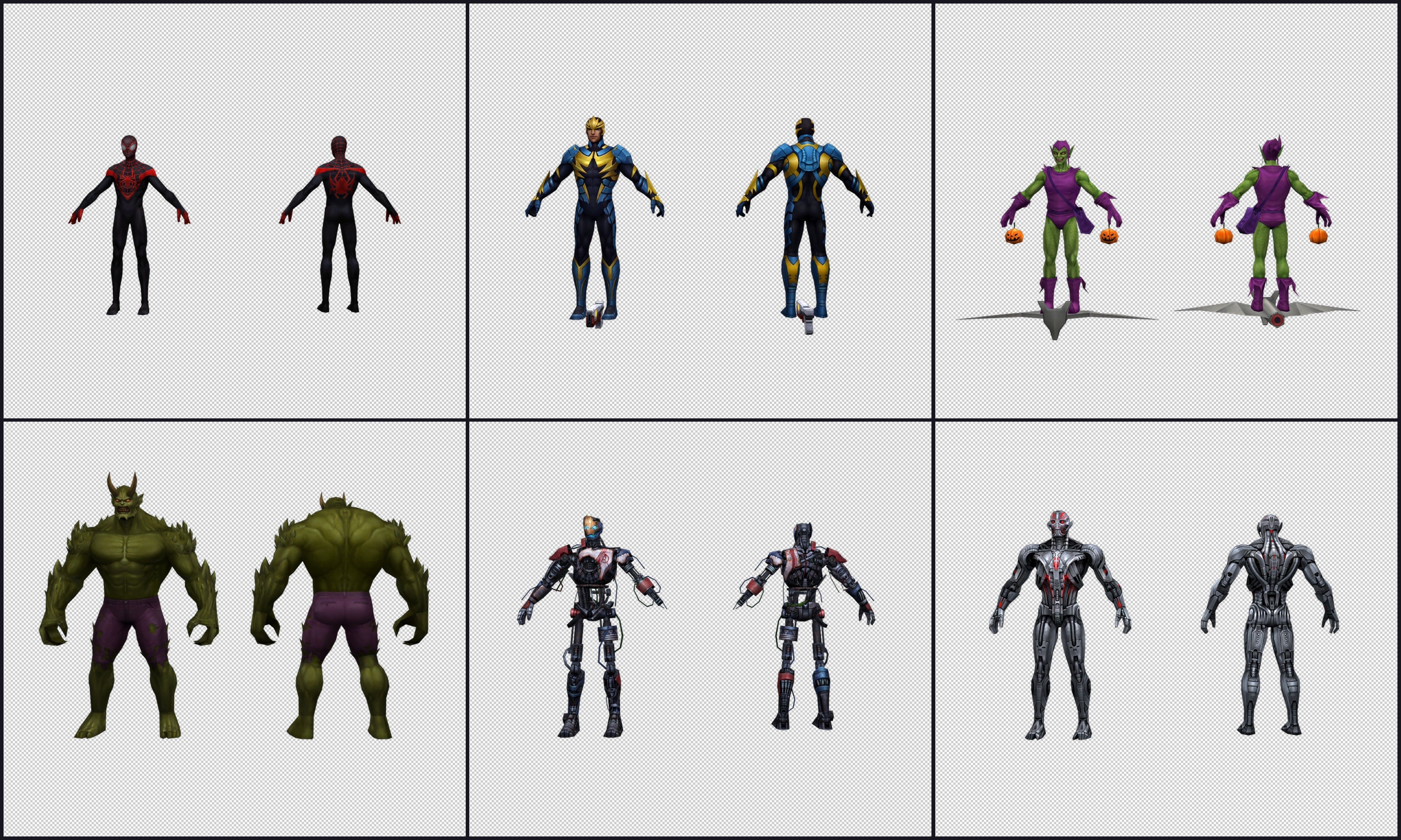 Collection Cartoon Character - Heros Low-poly 3D model_10