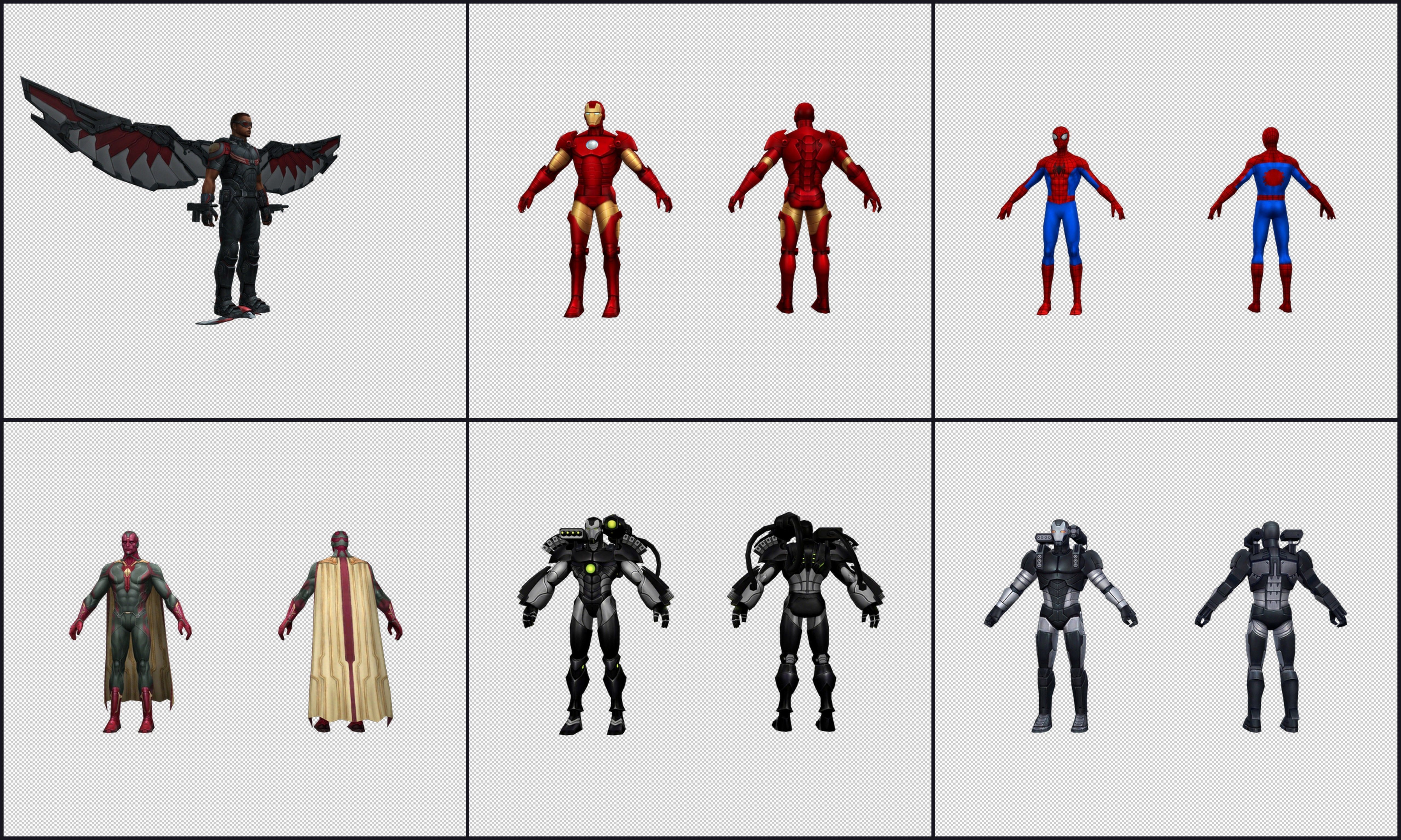 Collection Cartoon Character - Heros Low-poly 3D model_12