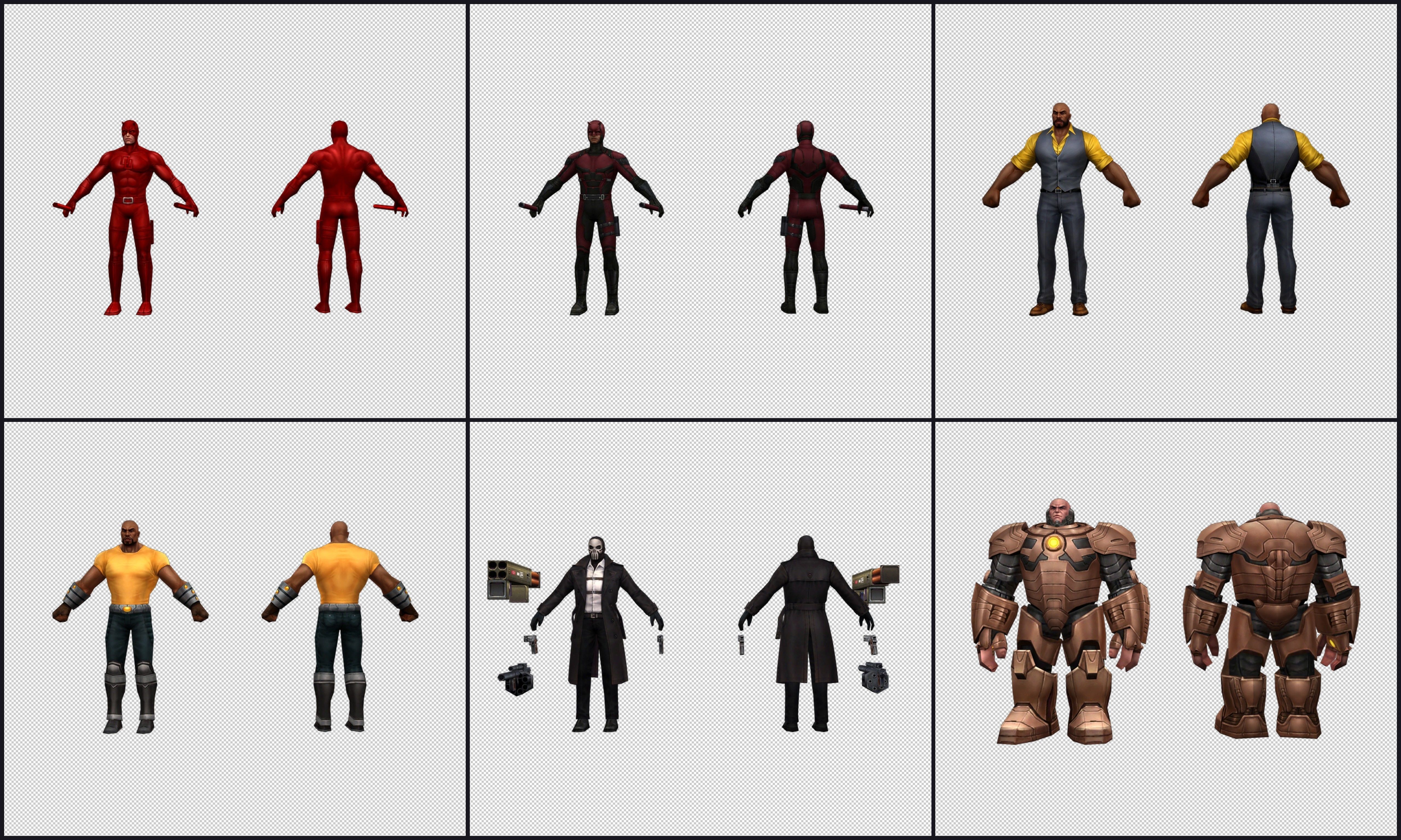 Collection Cartoon Character - Heros Low-poly 3D model_9