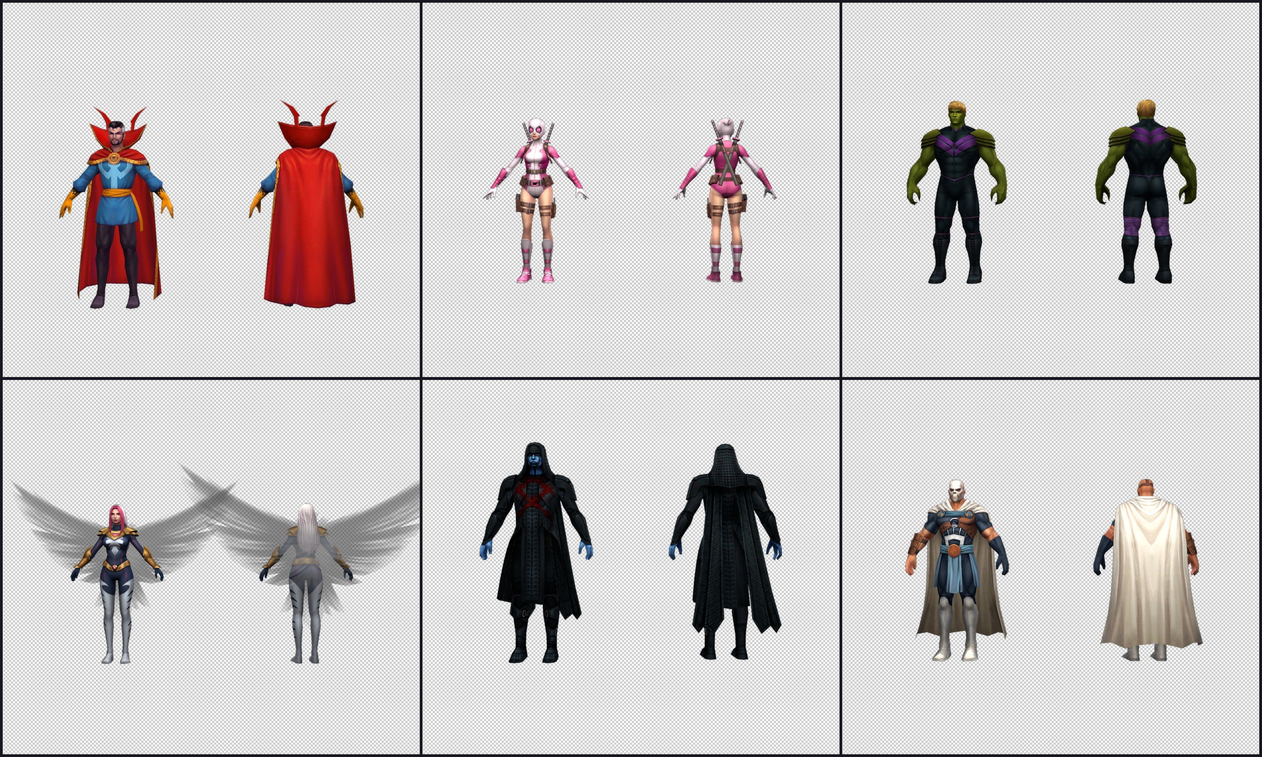 Collection Cartoon Character - Heros Low-poly 3D model_3