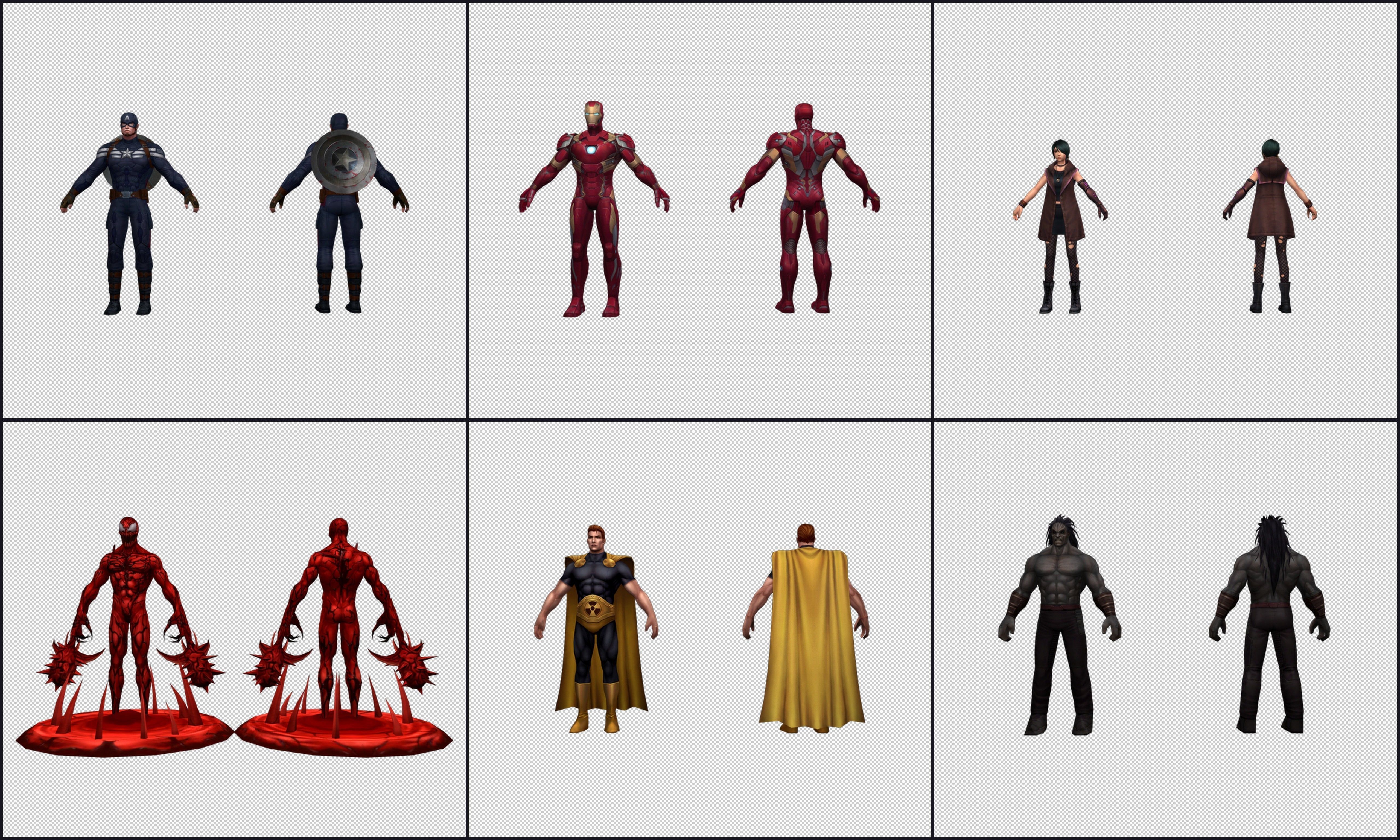 Collection Cartoon Character - Heros Low-poly 3D model_2