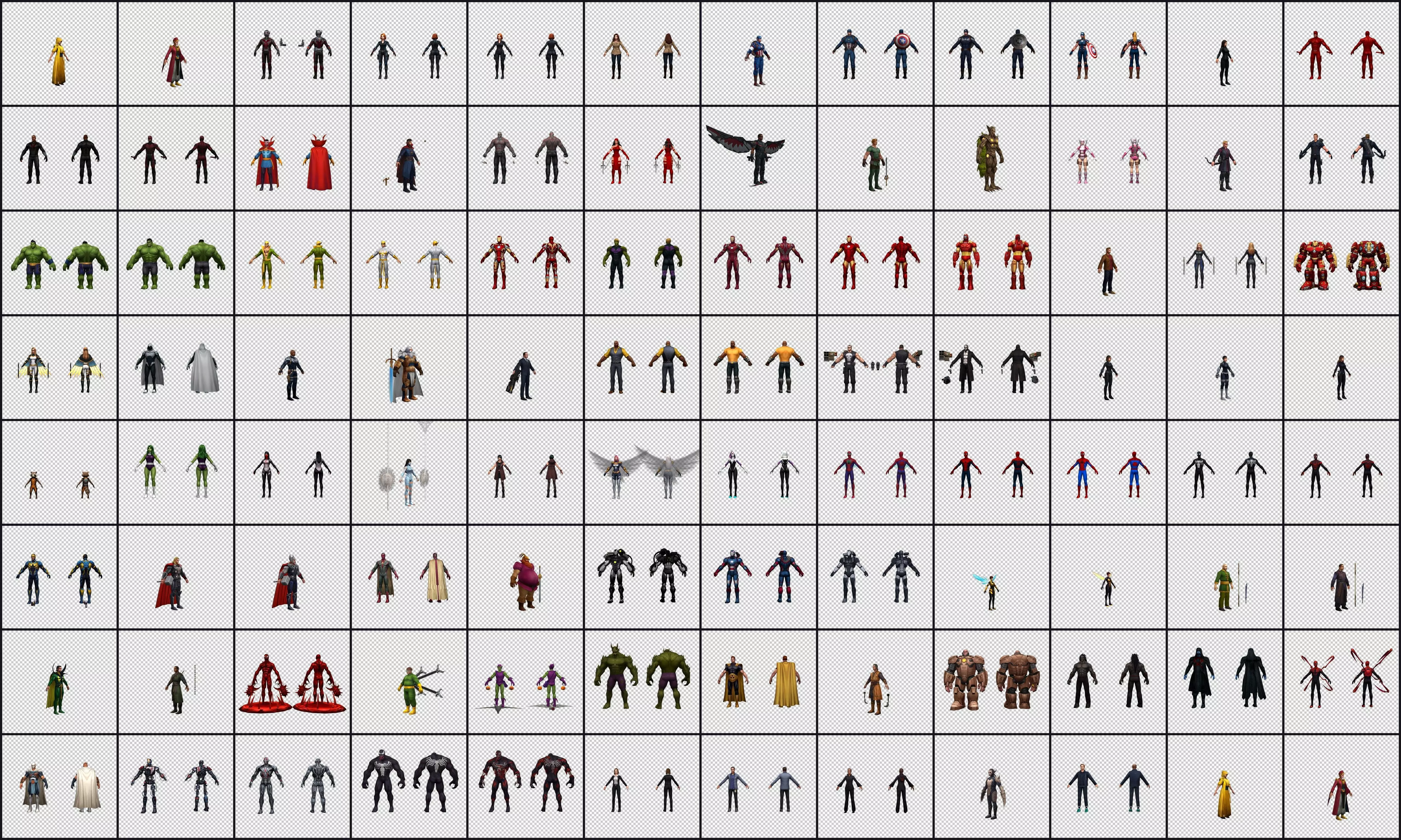 Collection Cartoon Character - Heros Low-poly 3D model_0