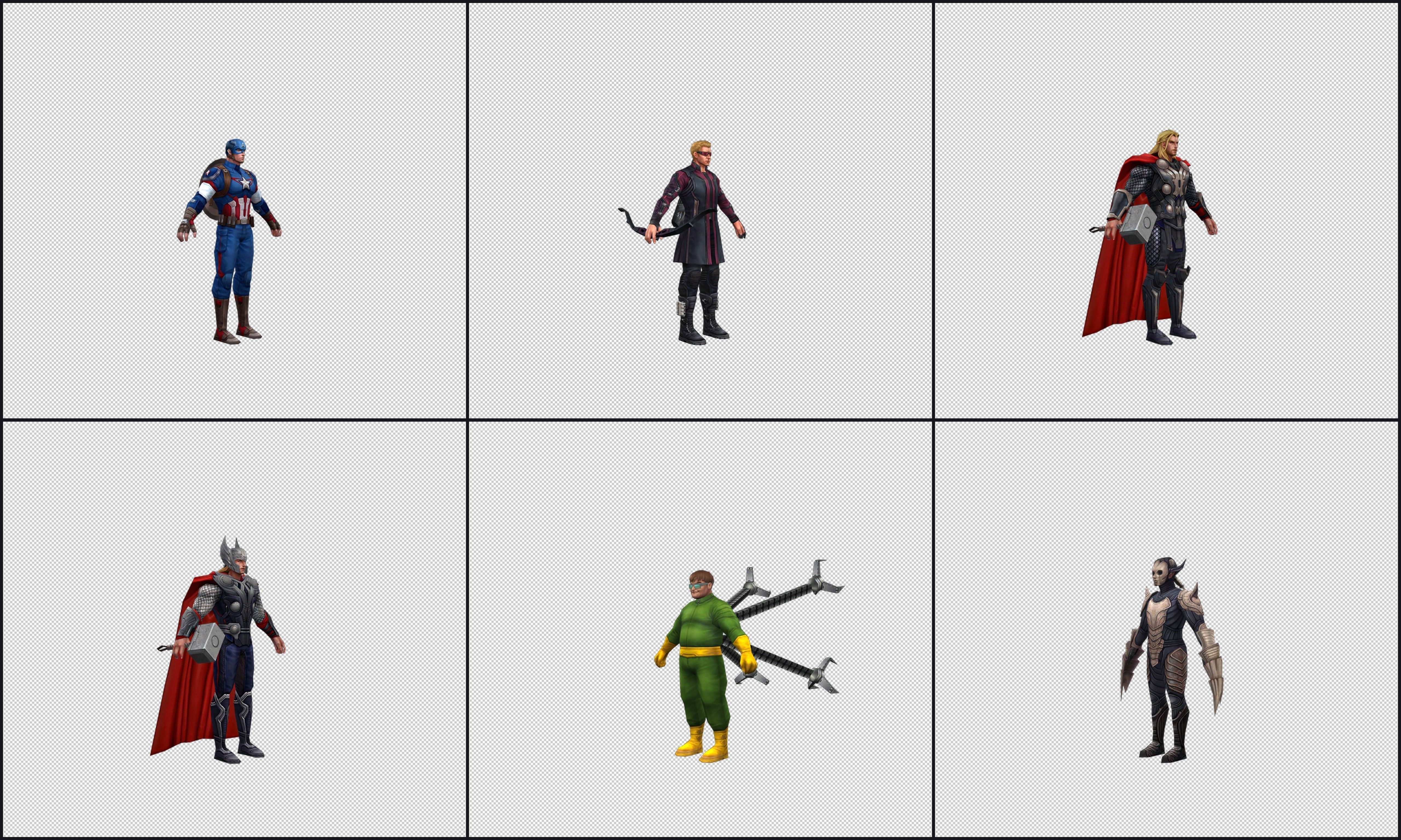 Collection Cartoon Character - Heros Low-poly 3D model_4